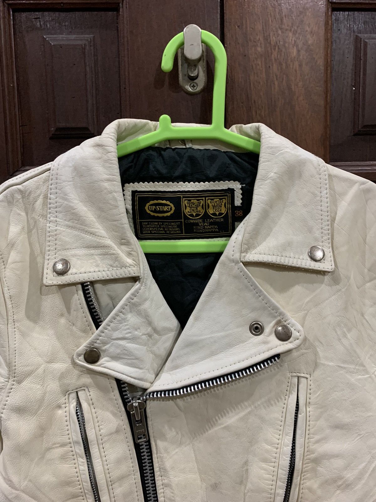 Genuine Leather 🔥UPSTART COWHIDE LEATHER DOUBLE COLLAR JACKETS Size US S / EU 44-46 / 1 - 4 Thumbnail