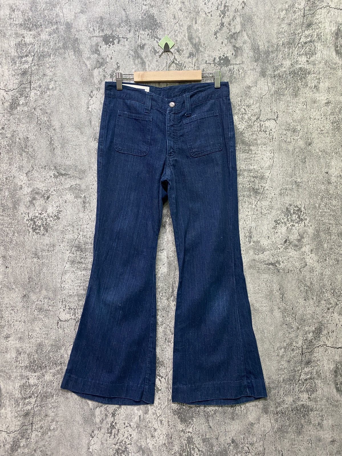 Designer × Japanese Brand Japan Made HALF Flared Wide Leg Bush pant not Jeans Pant Size US 28 / EU 44 - 1 Thumbnail