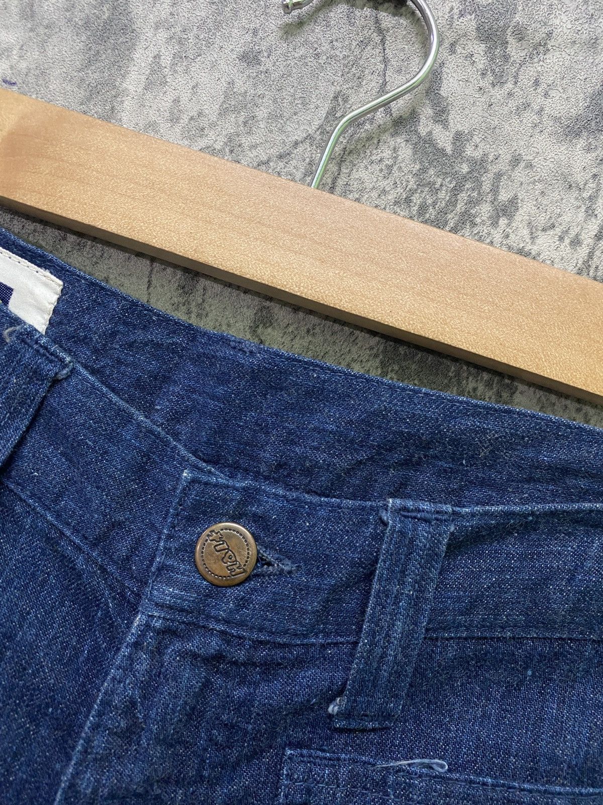 Designer × Japanese Brand Japan Made HALF Flared Wide Leg Bush pant not Jeans Pant Size US 28 / EU 44 - 9 Thumbnail