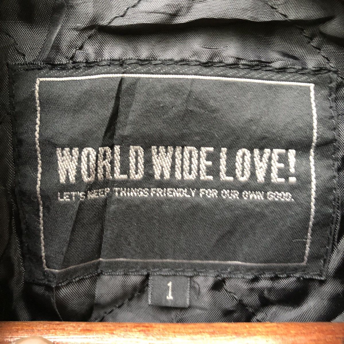 Japanese Brand VTG WORLD WIDE LOVE LETS SIT BACK AND WAIT VARSITY JACKET Size US M / EU 48-50 / 2 - 3 Thumbnail