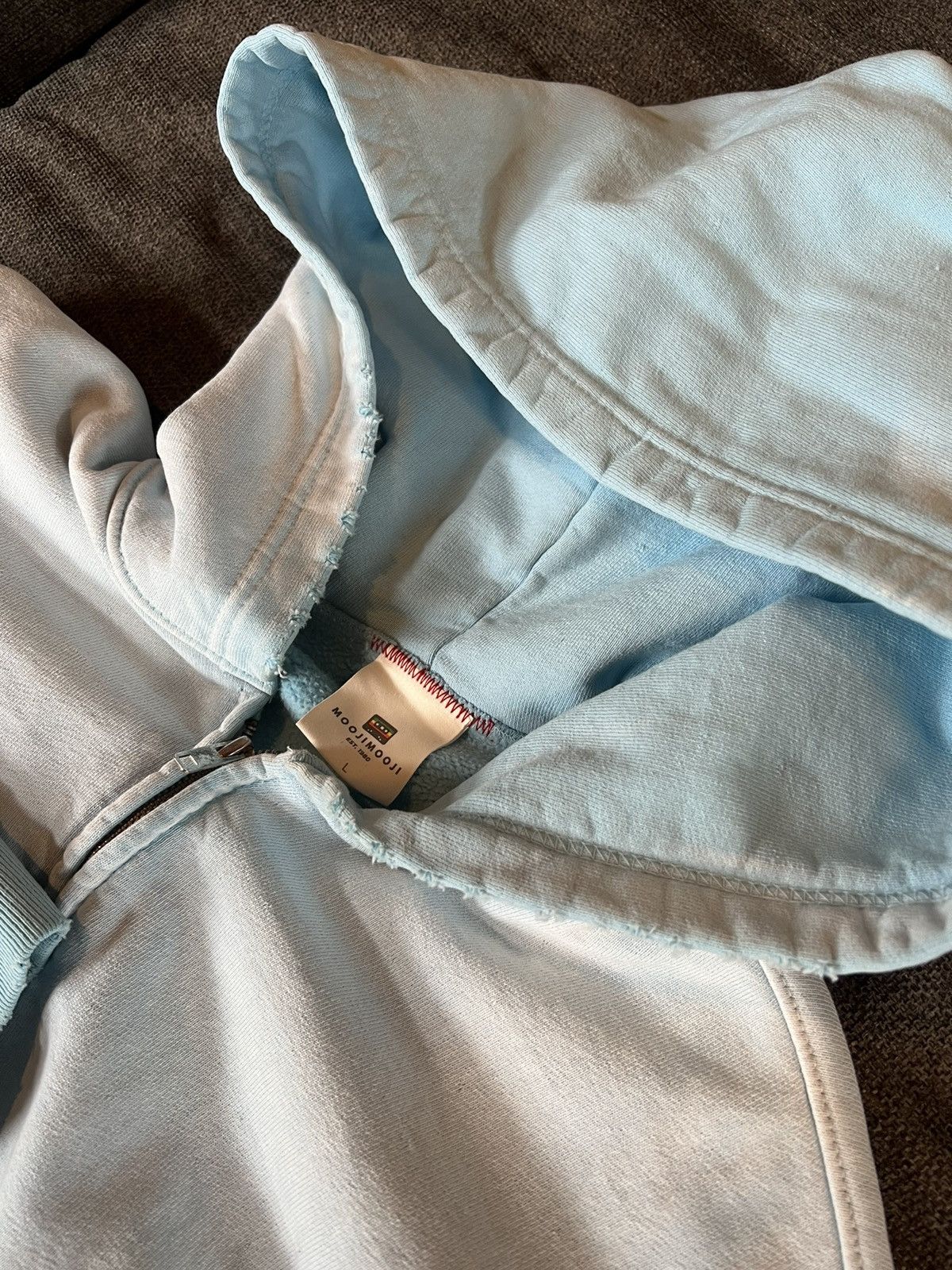 mo'oji OVERSIZED ZIP-UP HOODIE AGED GREY — MOOJIMOOJI