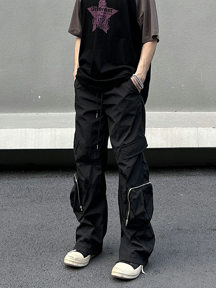 punk flared cargo function pants