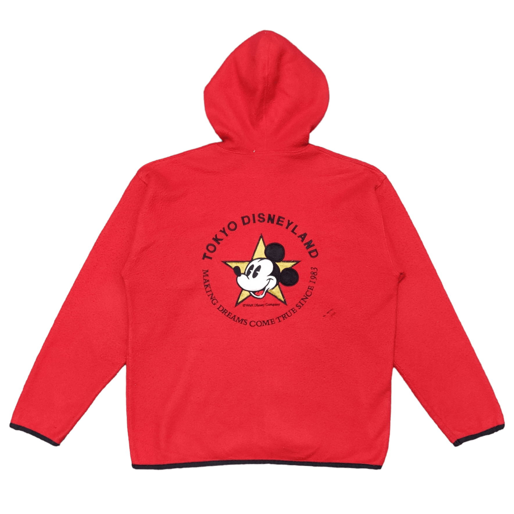 Disney Vintage Tokyo Disneyland Mickey Mouse Fleece Hooded Jacket Size US L / EU 52-54 / 3 - 1 Thumbnail