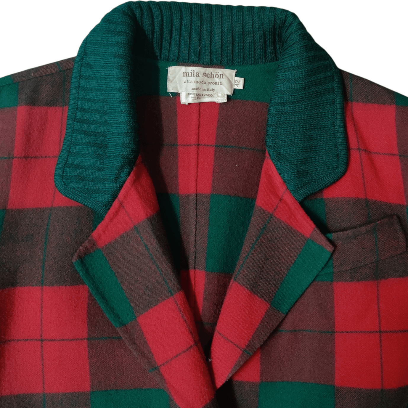 Mila Schon Vintage Mila Schön Lana Wool Plaid One Button Jacket Size M / US 6-8 / IT 42-44 - 2 Thumbnail