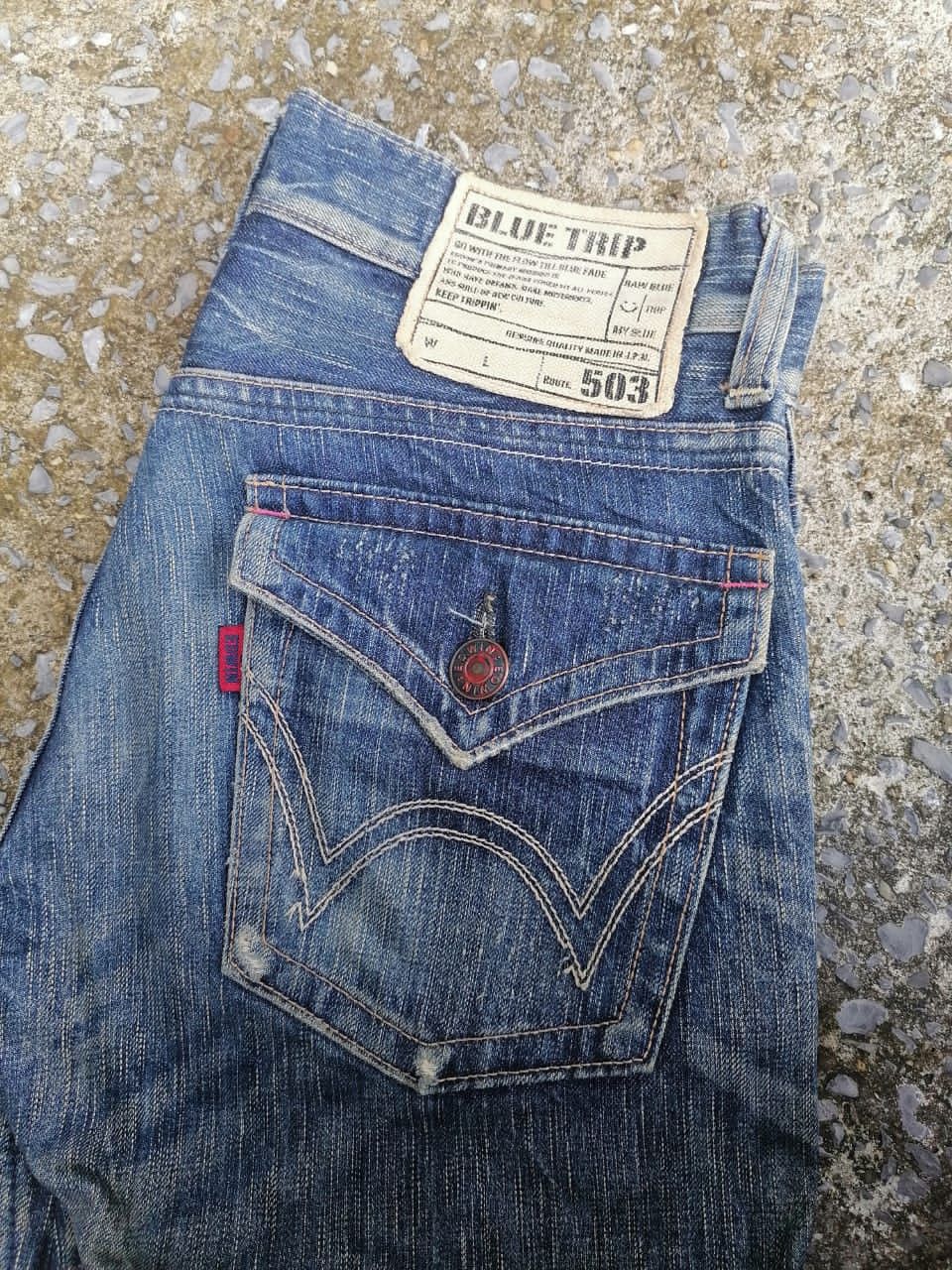 Edwin × Japanese Brand × Vintage Edwin 503 Blue Trip Made In Japan Denim Jeans Size US 30 / EU 46 - 4 Thumbnail
