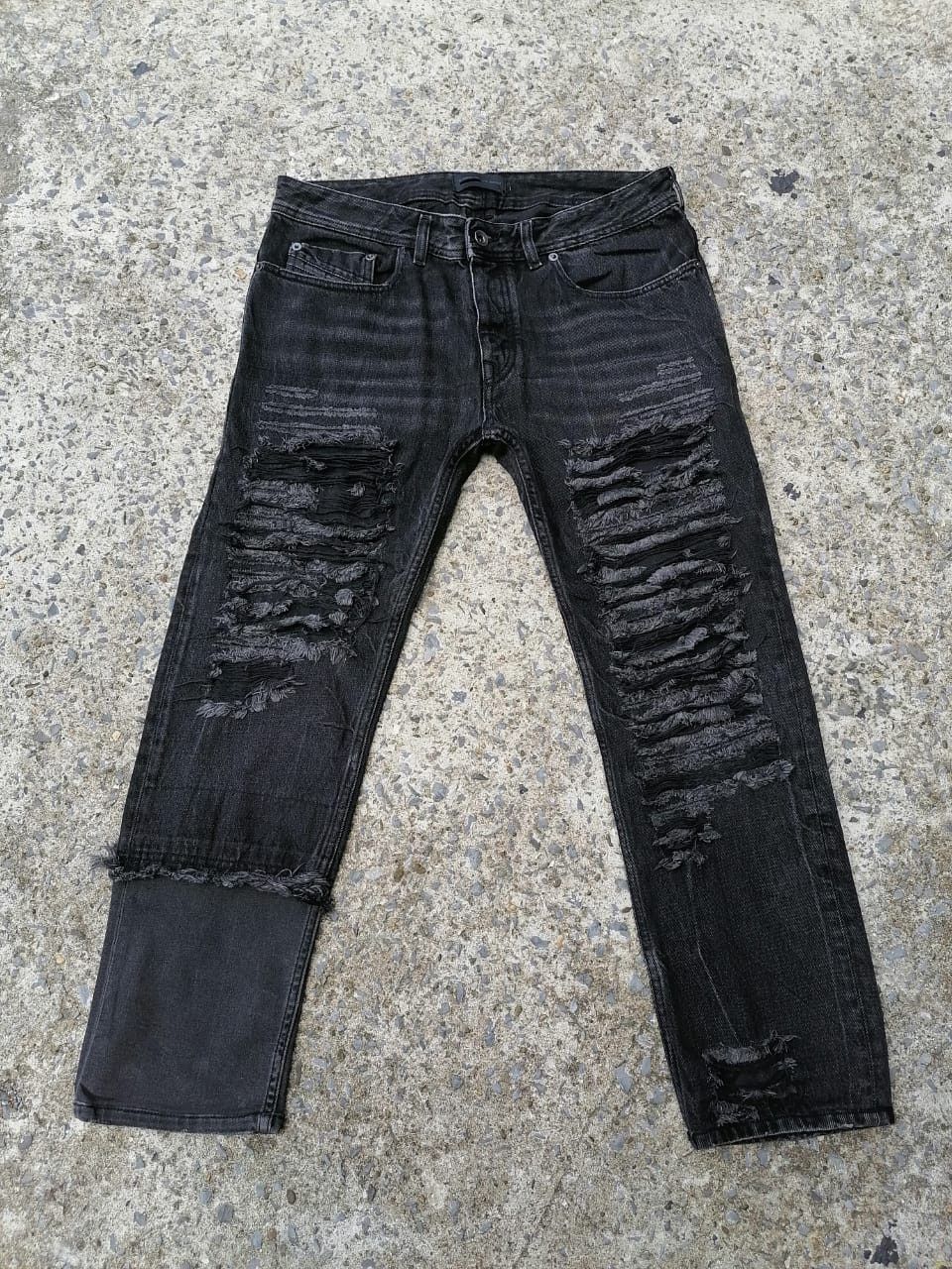 Diesel Black Gold × If Six Was Nine Diesel Black Gold Distressed Black Jeans Size US 34 / EU 50 - 1 Thumbnail