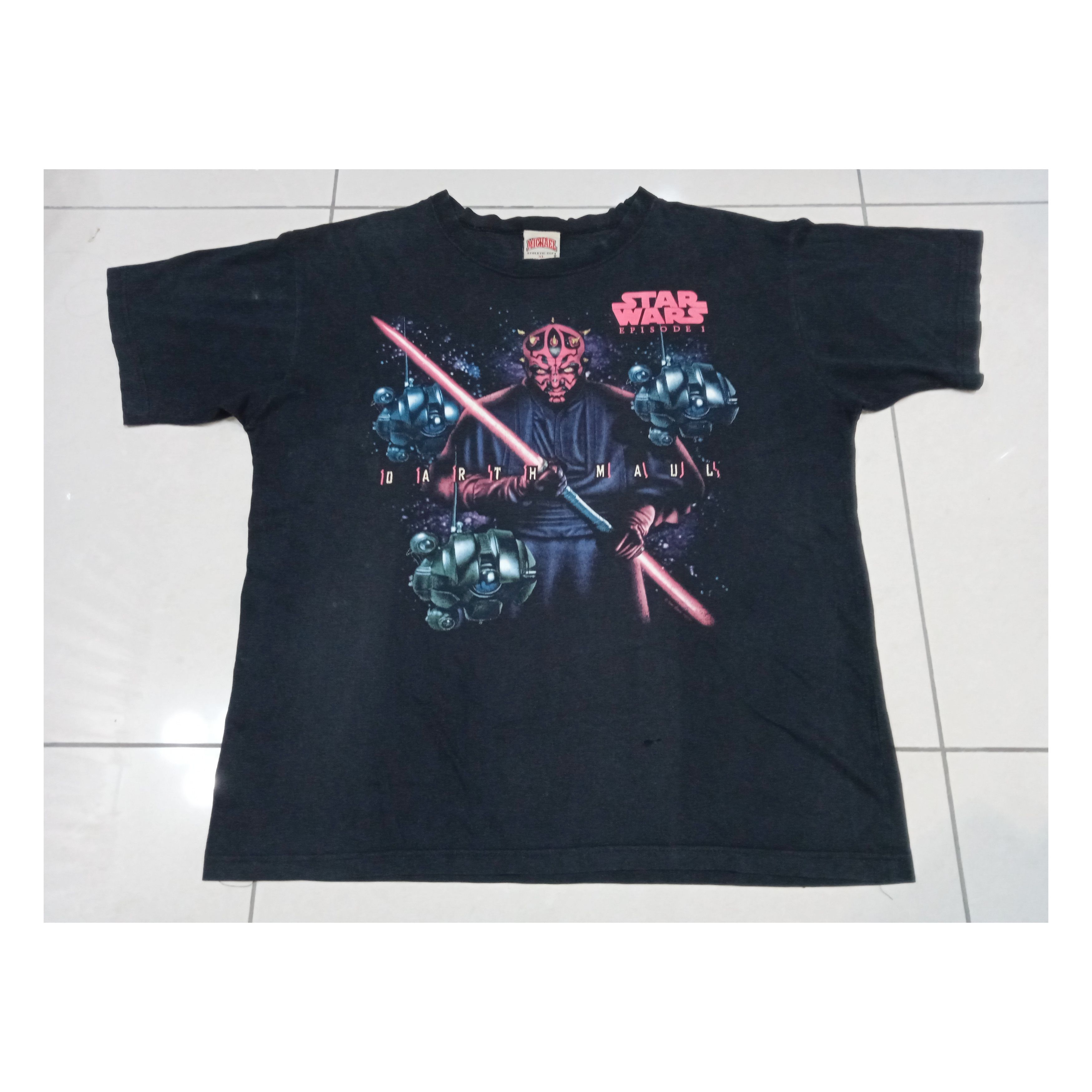 image of Vintage 90's Star Wars Darth Vader T Shirt in Black, Men's (Size XL)