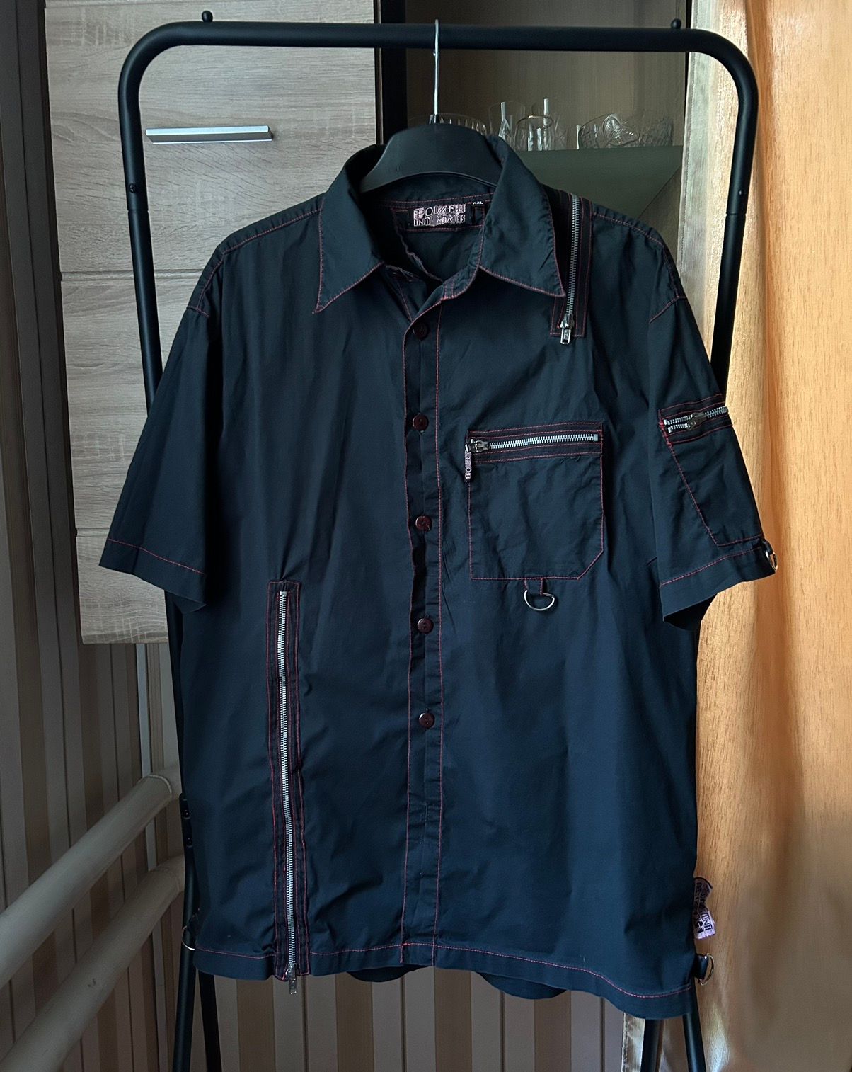 Pre-owned Avant Garde X Vintage Avant Garde Short Sleeve Shirt Vintage Black Size Xl