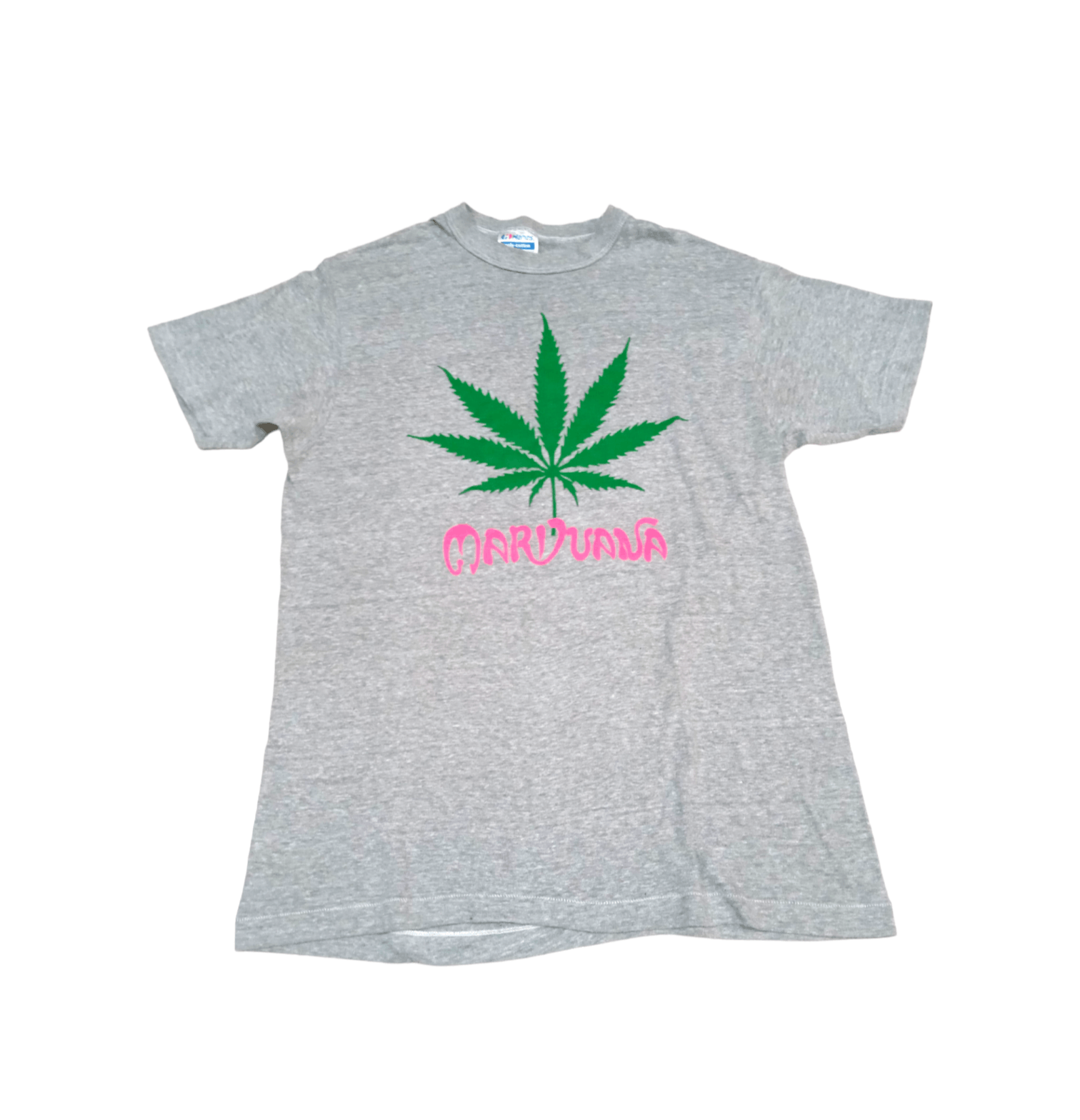 image of Vintage Marijuana T Shirt 90's Weed in Grey, Men's (Size Large)