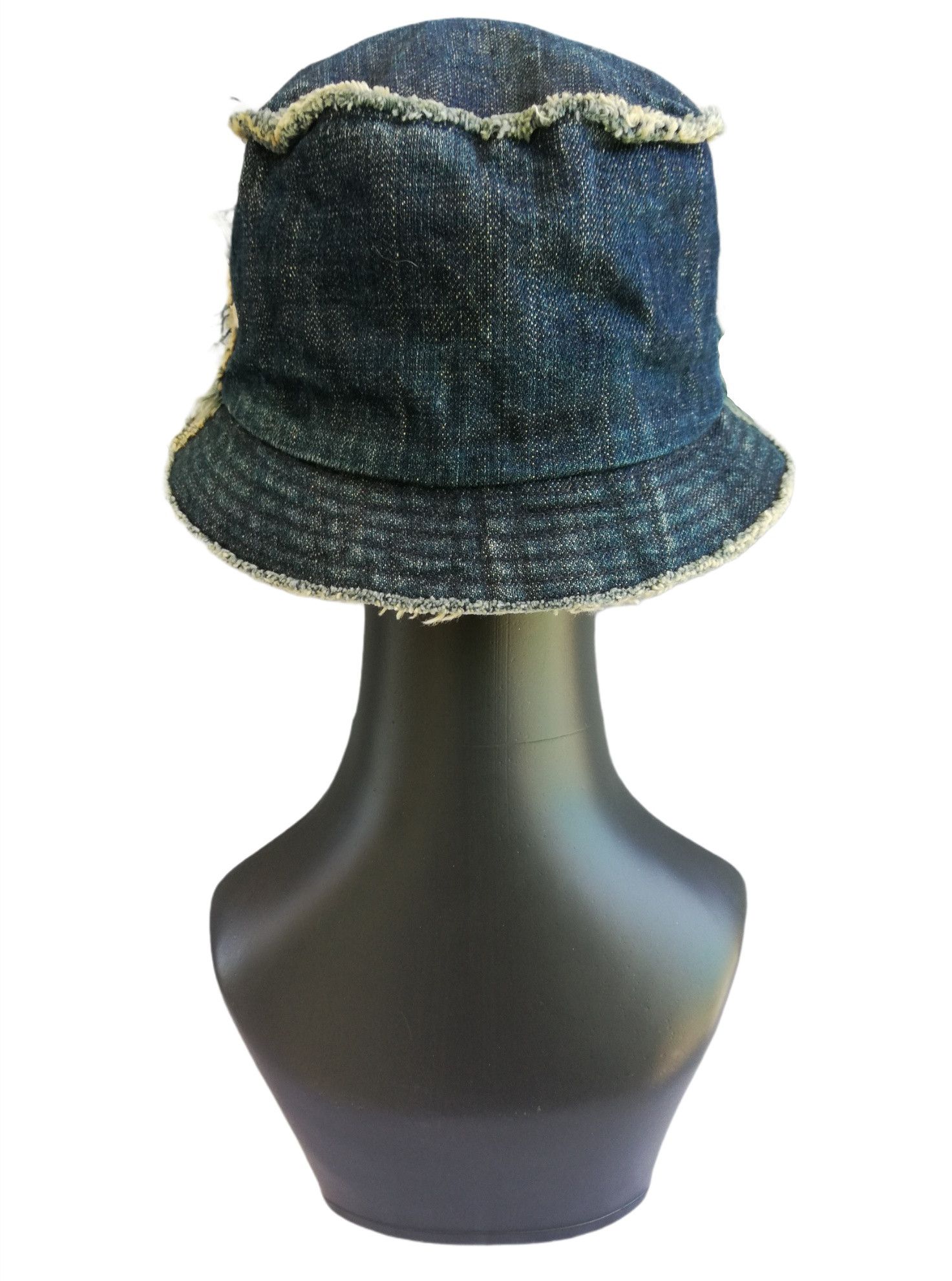 Indigo × Japanese Brand 🔥Very Rare Palias Palace 🇯🇵 Distressed Denim Bucket Hat Size ONE SIZE - 5 Thumbnail