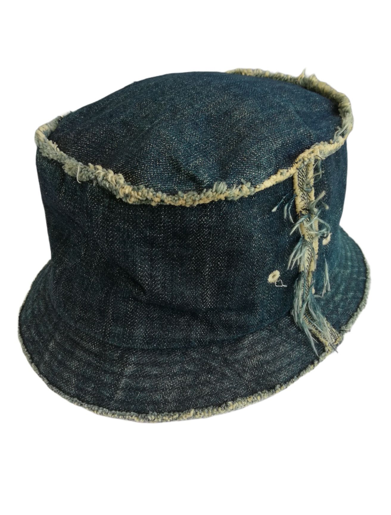 Indigo × Japanese Brand 🔥Very Rare Palias Palace 🇯🇵 Distressed Denim Bucket Hat Size ONE SIZE - 13 Thumbnail