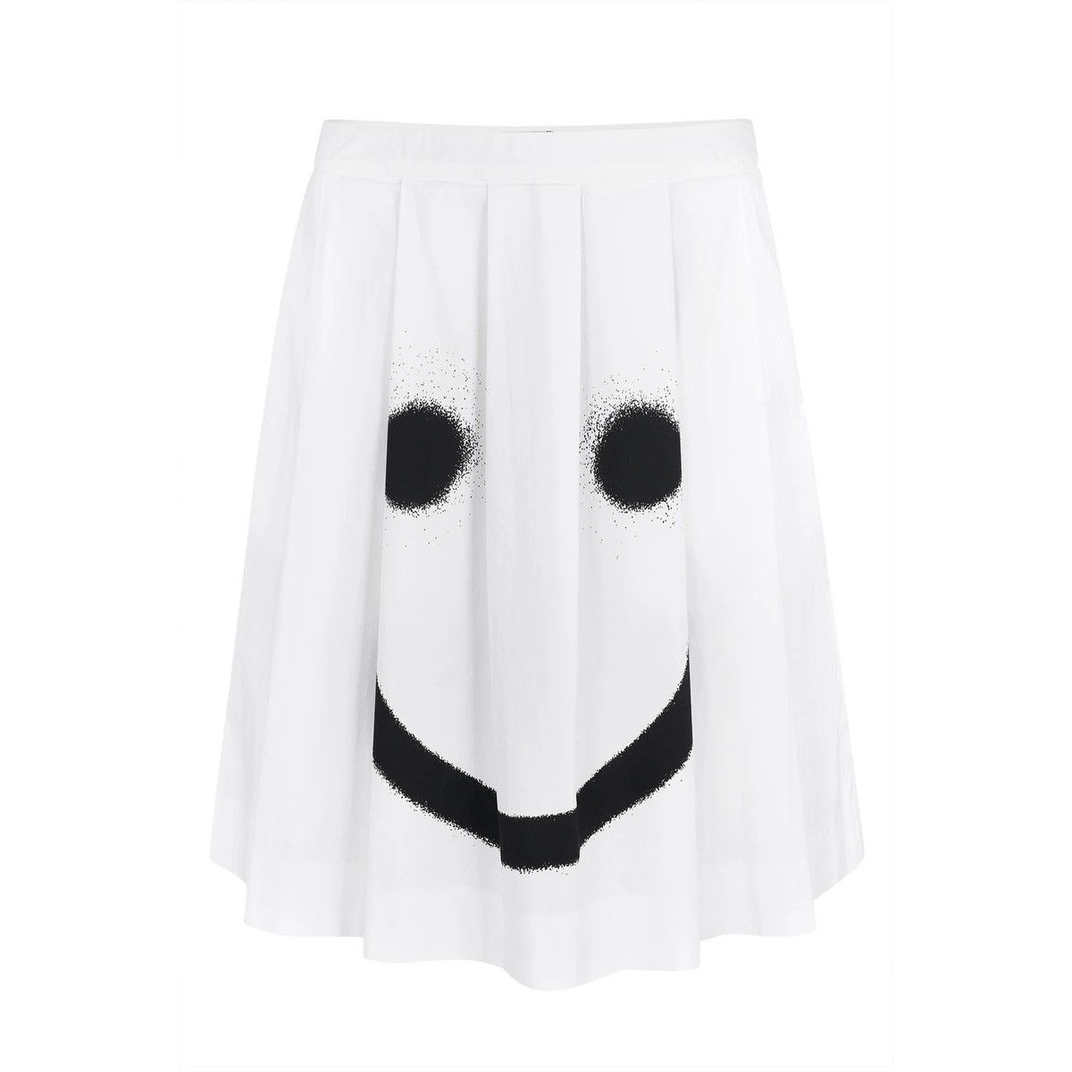 Moschino Moschino White Skirt with Sprayed Smiley Face Print Size 32" / US 10 / IT 46 - 1 Thumbnail