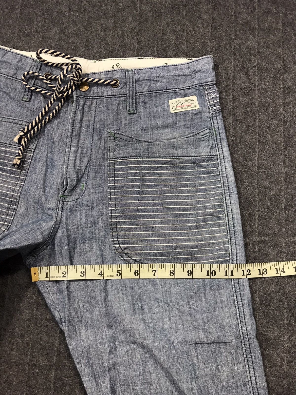 Edwin × Vintage Edwin Tokyo Japan Indigo Denim Short Pants Design Size US 31 - 12 Thumbnail