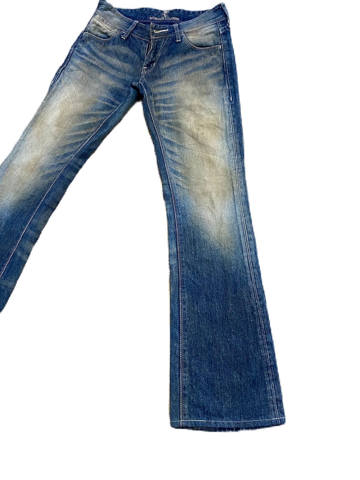 Junya Watanabe × Murder License FLARE PANTS THE MURDER LICENSE DENIM JAPANESE BRAND DISTRESS Size US 30 / EU 46 - 2 Thumbnail