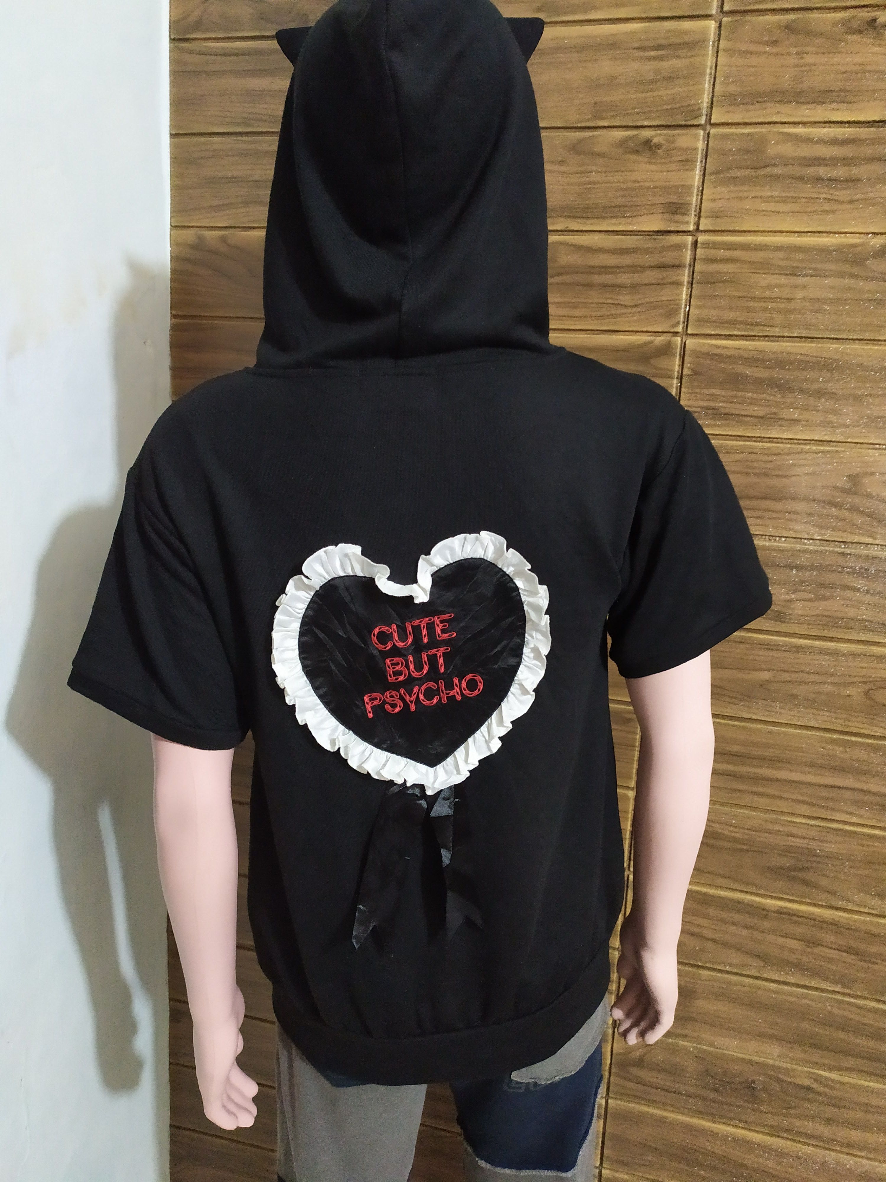 Japanese Brand 🔥Hell Cat Punk Japan Bunny Horn Devil Short Sleeve Hoodie Size US M / EU 48-50 / 2 - 5 Thumbnail