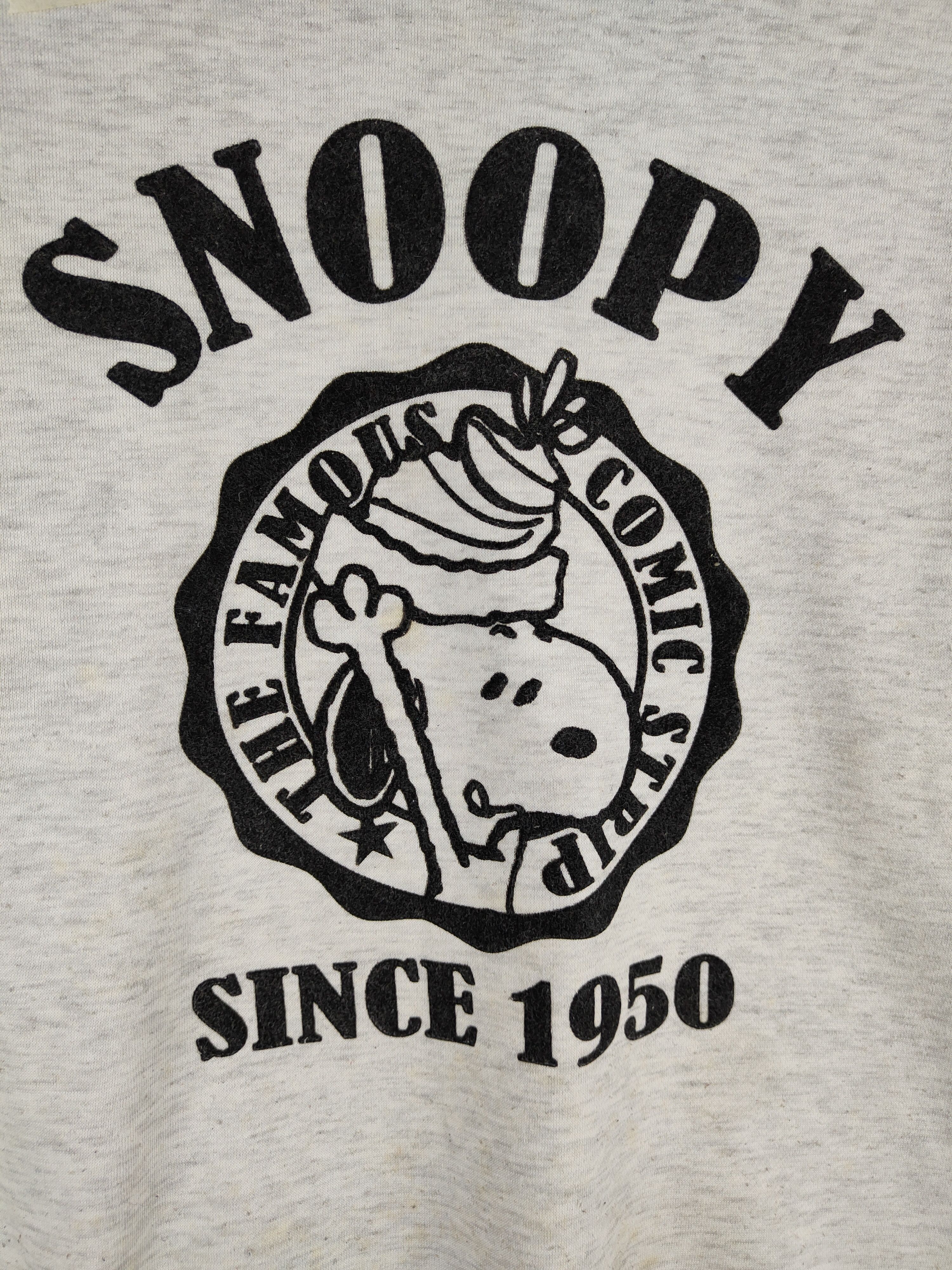 Japanese Brand Peanuts Gray/White Snoopy Sweatshirt #185B Size L / US 10 / IT 46 - 3 Thumbnail