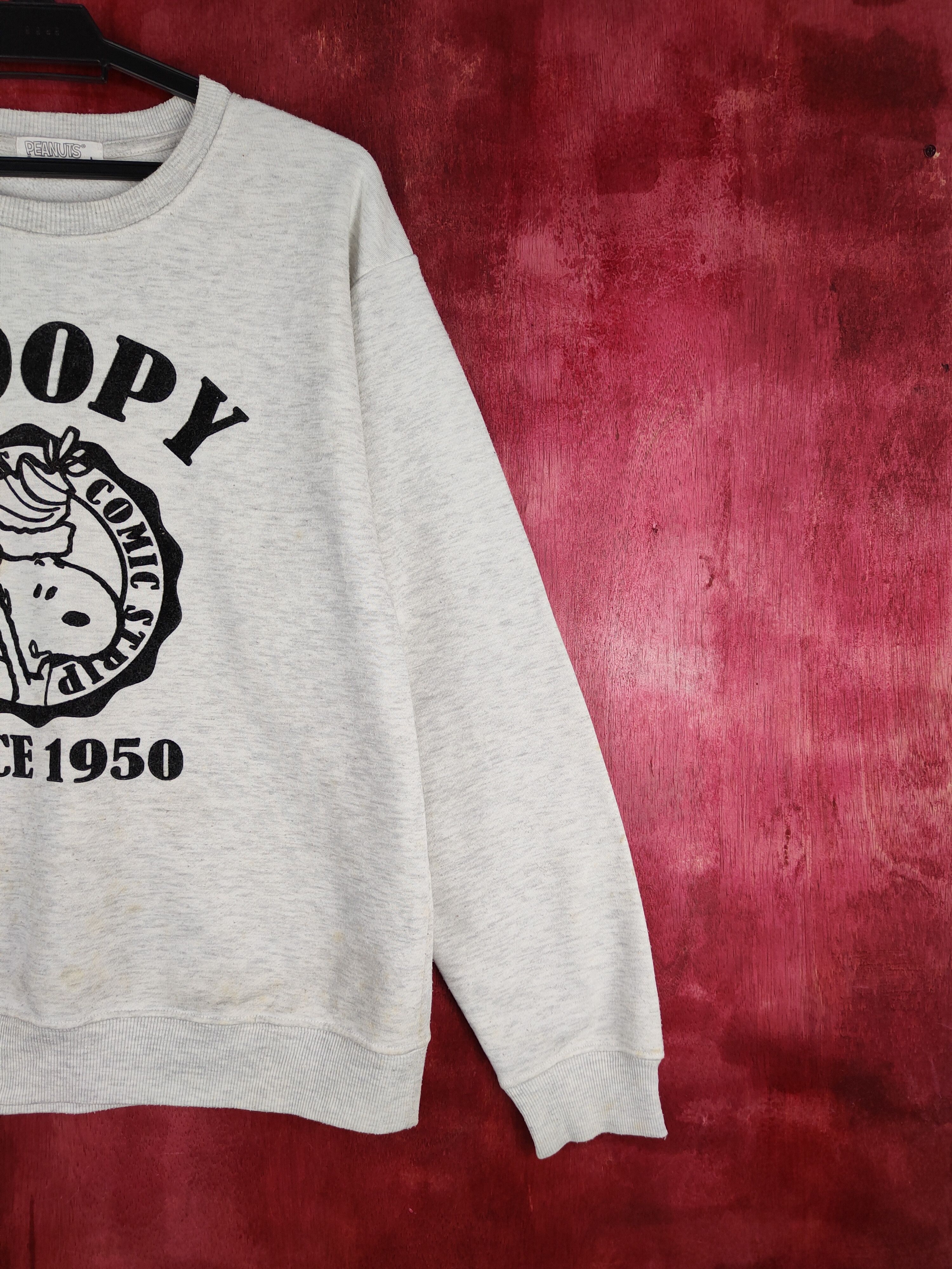 Japanese Brand Peanuts Gray/White Snoopy Sweatshirt #185B Size L / US 10 / IT 46 - 6 Thumbnail