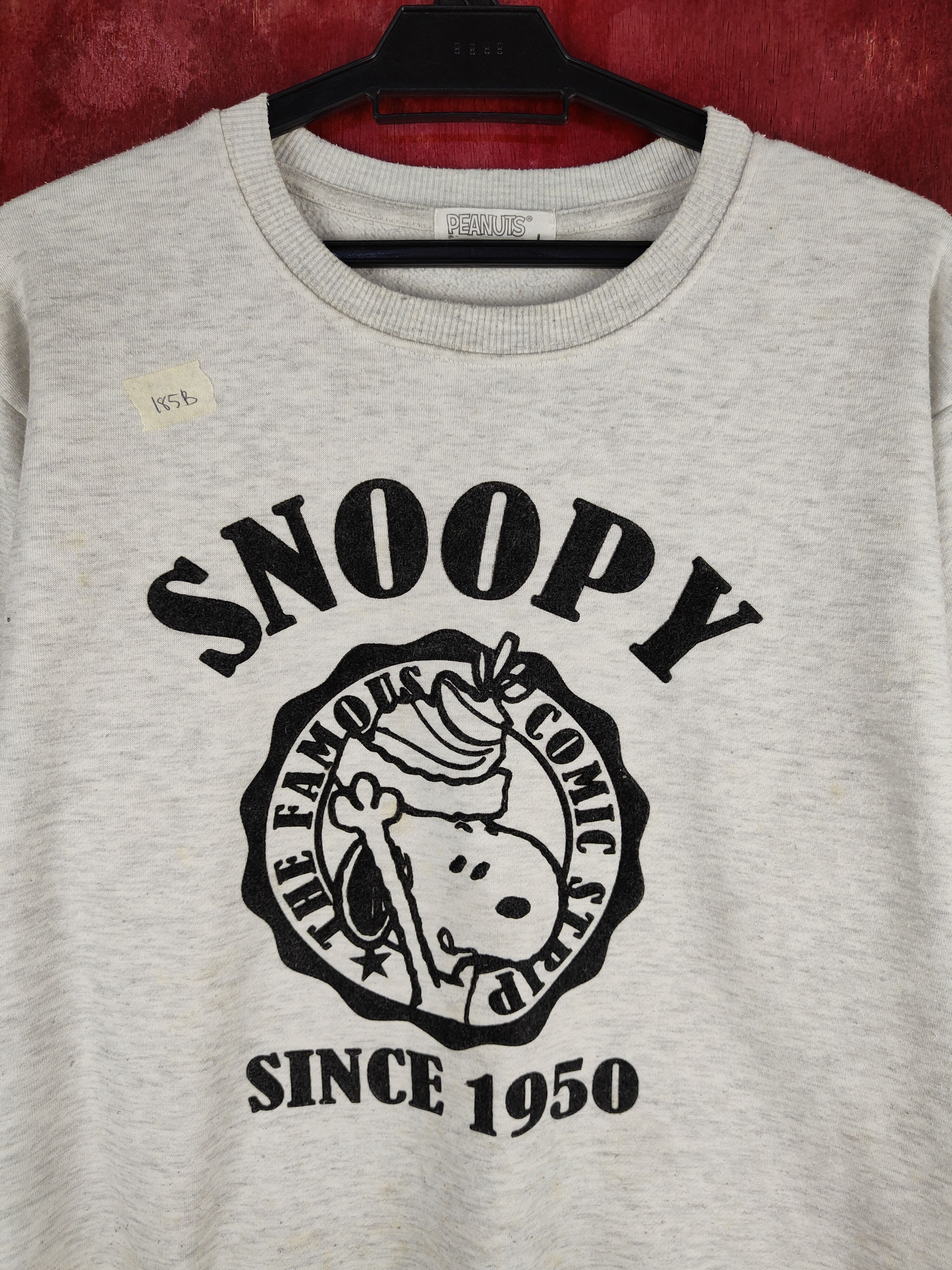 Japanese Brand Peanuts Gray/White Snoopy Sweatshirt #185B Size L / US 10 / IT 46 - 2 Thumbnail