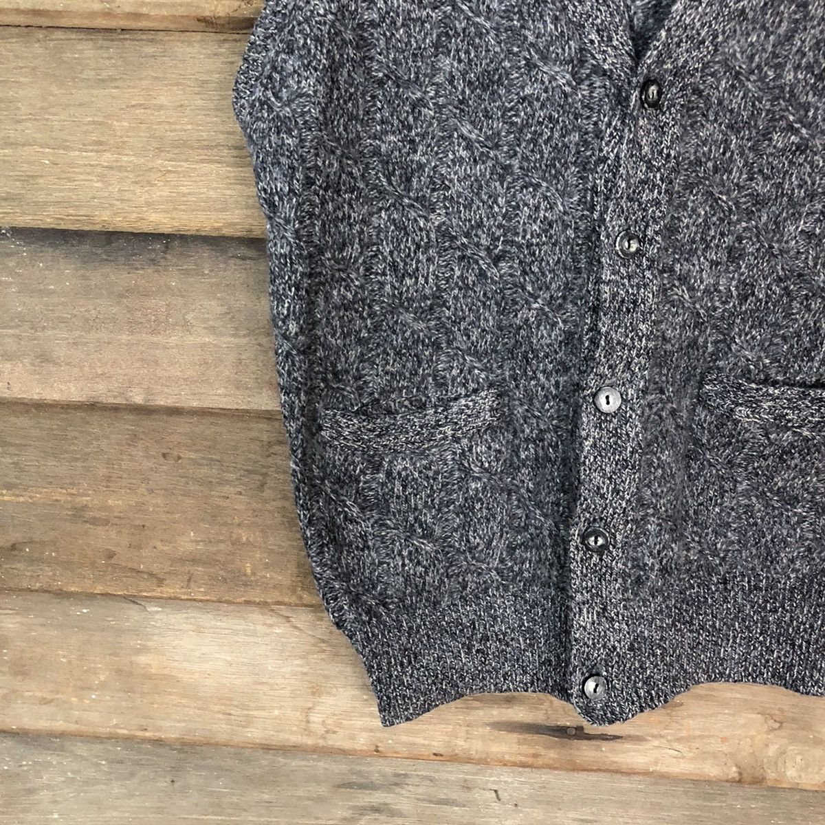 Homespun Knitwear × Japanese Brand × Vintage Arrive One Grey fine wool Vest cardigan #5534 Size M / US 6-8 / IT 42-44 - 4 Thumbnail