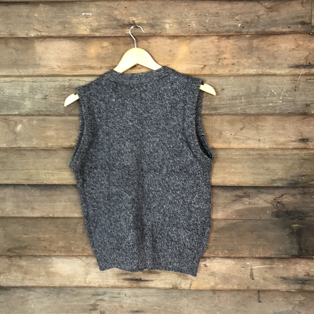 Homespun Knitwear × Japanese Brand × Vintage Arrive One Grey fine wool Vest cardigan #5534 Size M / US 6-8 / IT 42-44 - 7 Thumbnail