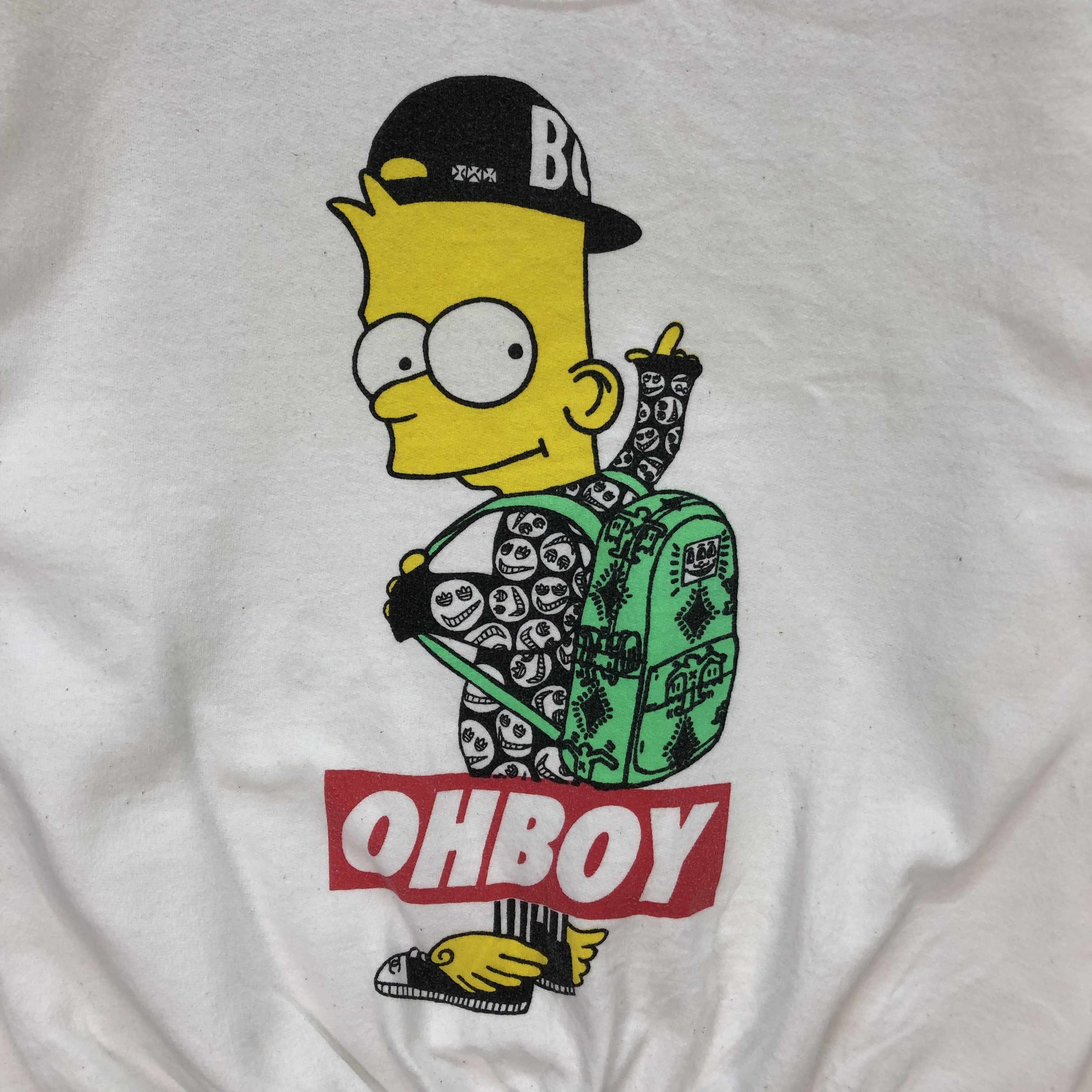 The Simpsons RARE Y2K Bart Simpson Streetwear Fashion Sweatshirt #6280-58 Size US M / EU 48-50 / 2 - 3 Thumbnail