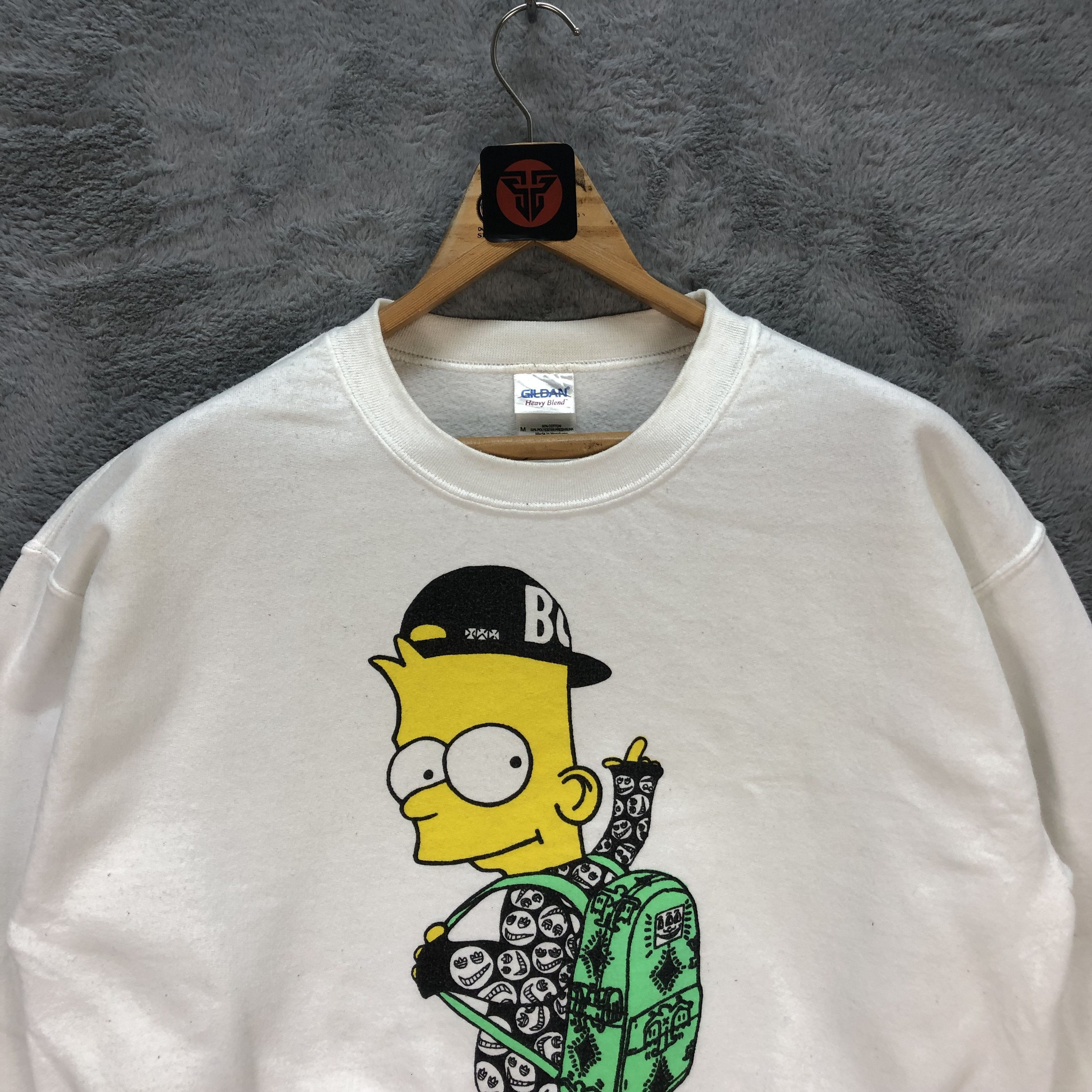 The Simpsons RARE Y2K Bart Simpson Streetwear Fashion Sweatshirt #6280-58 Size US M / EU 48-50 / 2 - 2 Thumbnail