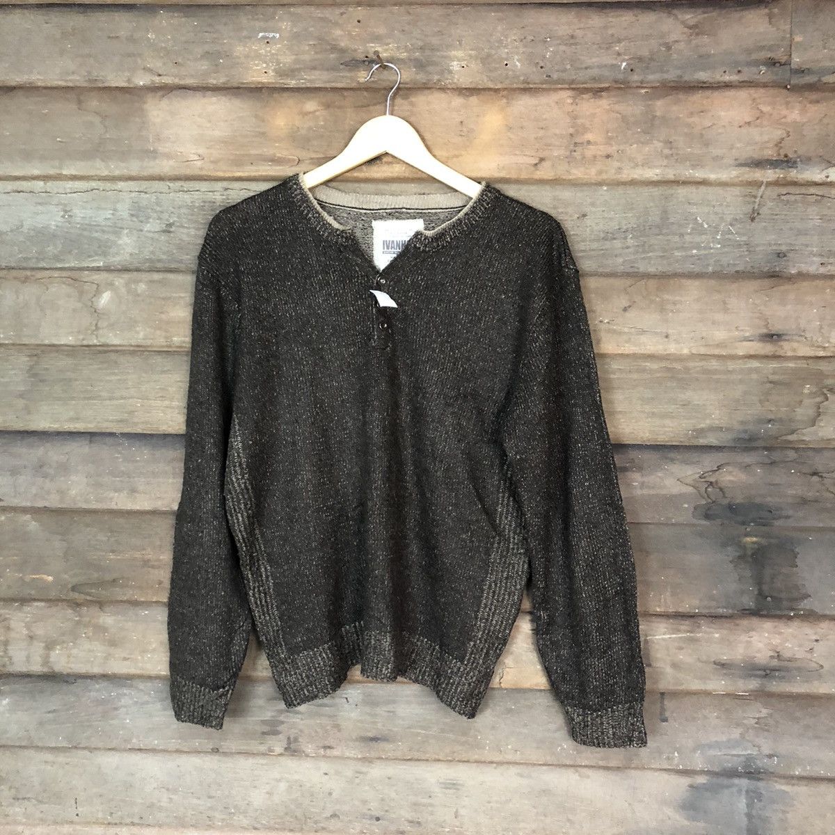 Homespun Knitwear × Japanese Brand × Vintage Ivan Hoe Dark Brown Knitwear sweatshirt #5533 Size L / US 10 / IT 46 - 1 Thumbnail