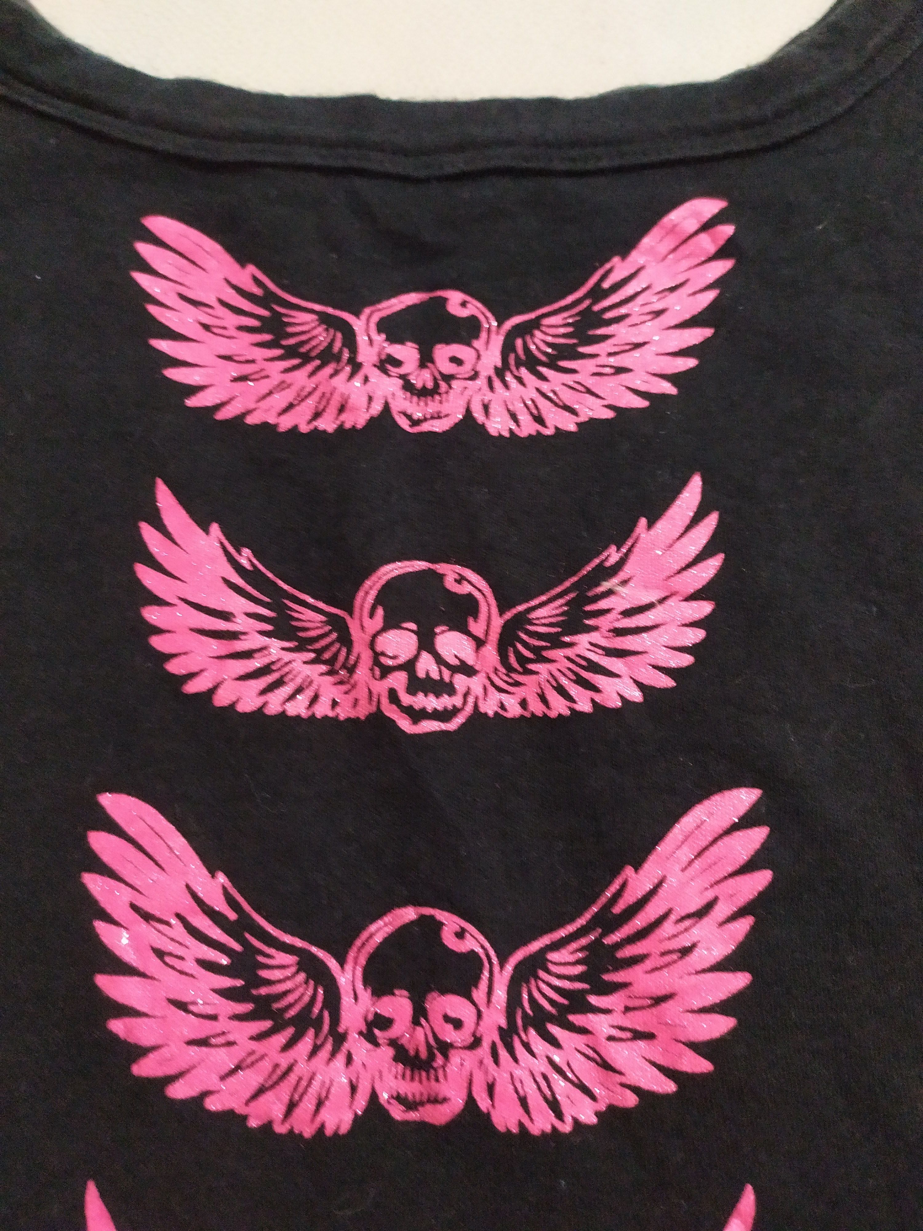 Japanese Brand 🔥Punk Skull and Angel Wings Design Sleeveless Stretch Size S / US 4 / IT 40 - 2 Thumbnail