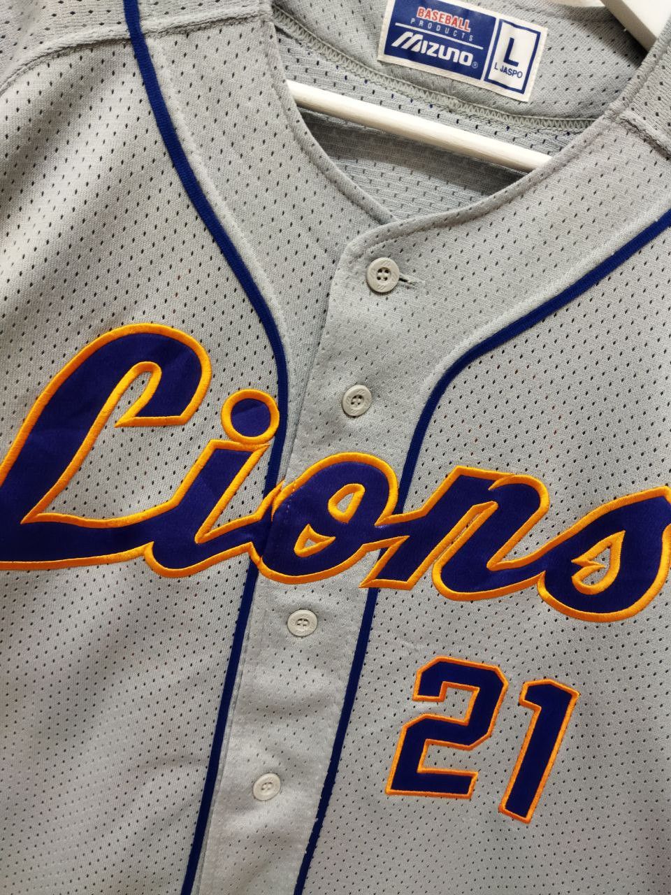 Vintage Vintage MIZUNO LIONS #21 Baseball Jersey Size US L / EU 52-54 / 3 - 6 Thumbnail