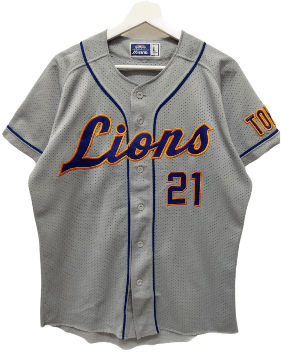 Vintage Vintage MIZUNO LIONS #21 Baseball Jersey Size US L / EU 52-54 / 3 - 1 Thumbnail