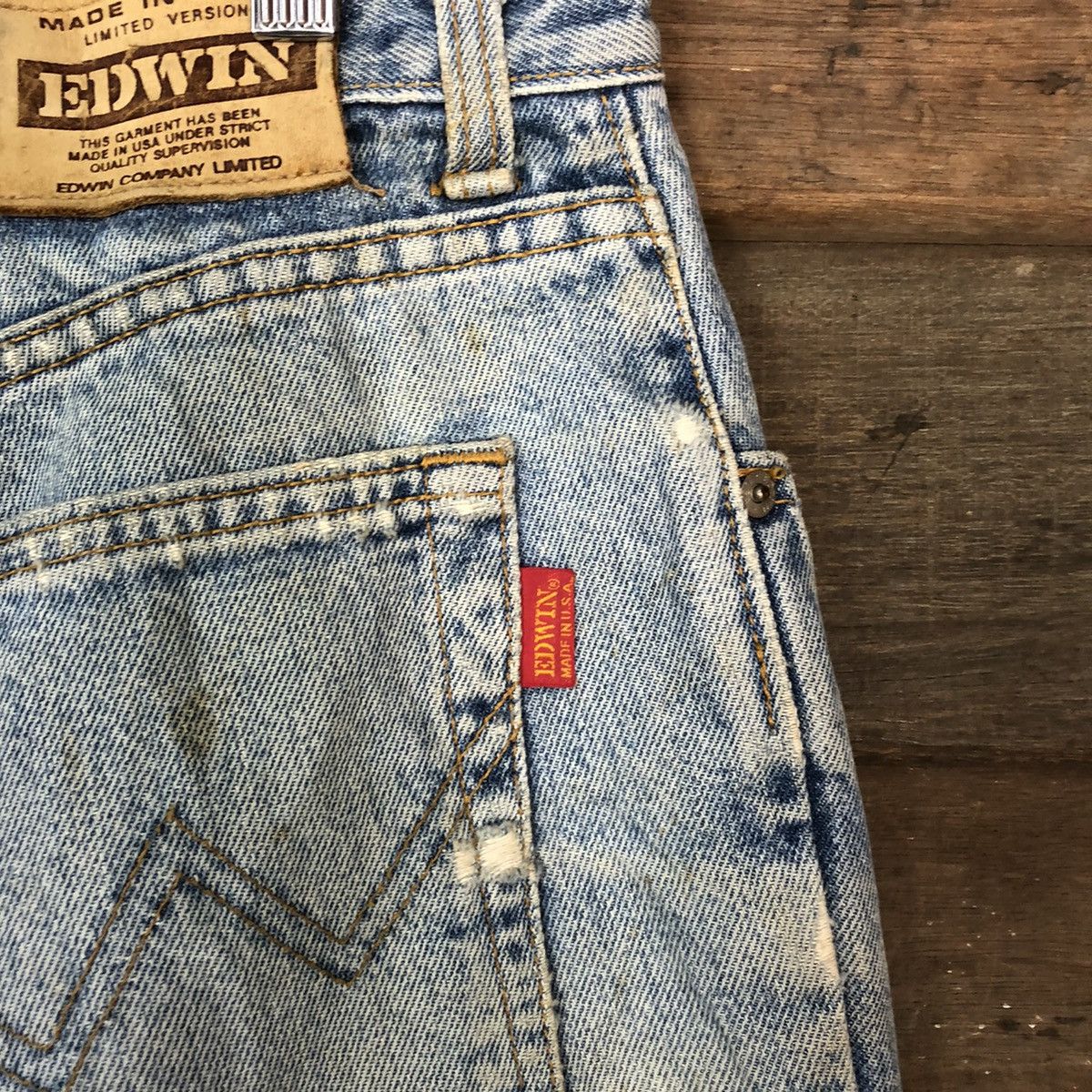 Edwin Edwin U.S.A blue vintage Distressed Denim Pants #5730 Size US 33 - 14 Thumbnail