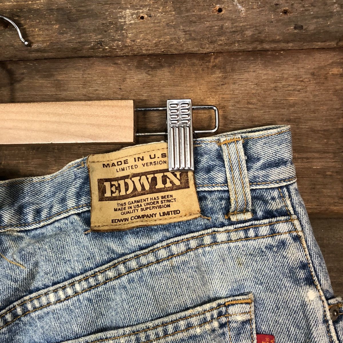 Edwin Edwin U.S.A blue vintage Distressed Denim Pants #5730 Size US 33 - 15 Thumbnail