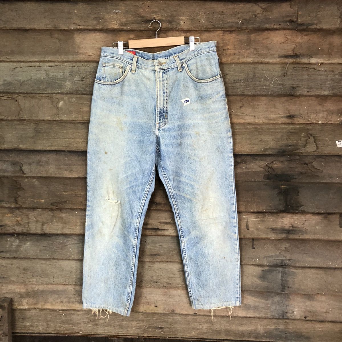 Edwin Edwin U.S.A blue vintage Distressed Denim Pants #5730 Size US 33 - 1 Thumbnail