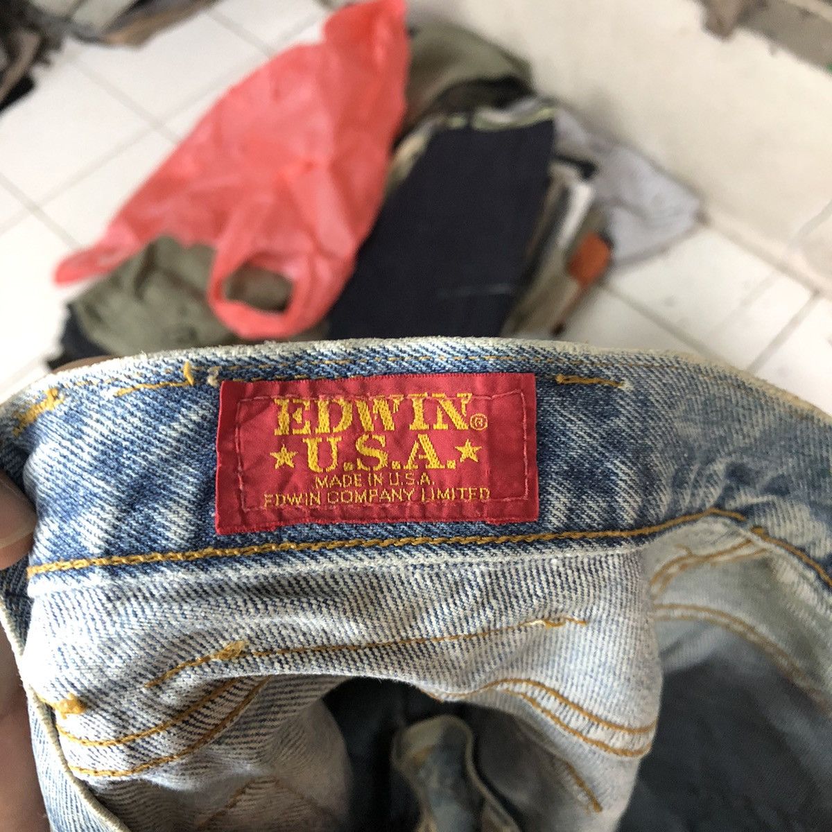 Edwin Edwin U.S.A blue vintage Distressed Denim Pants #5730 Size US 33 - 16 Thumbnail