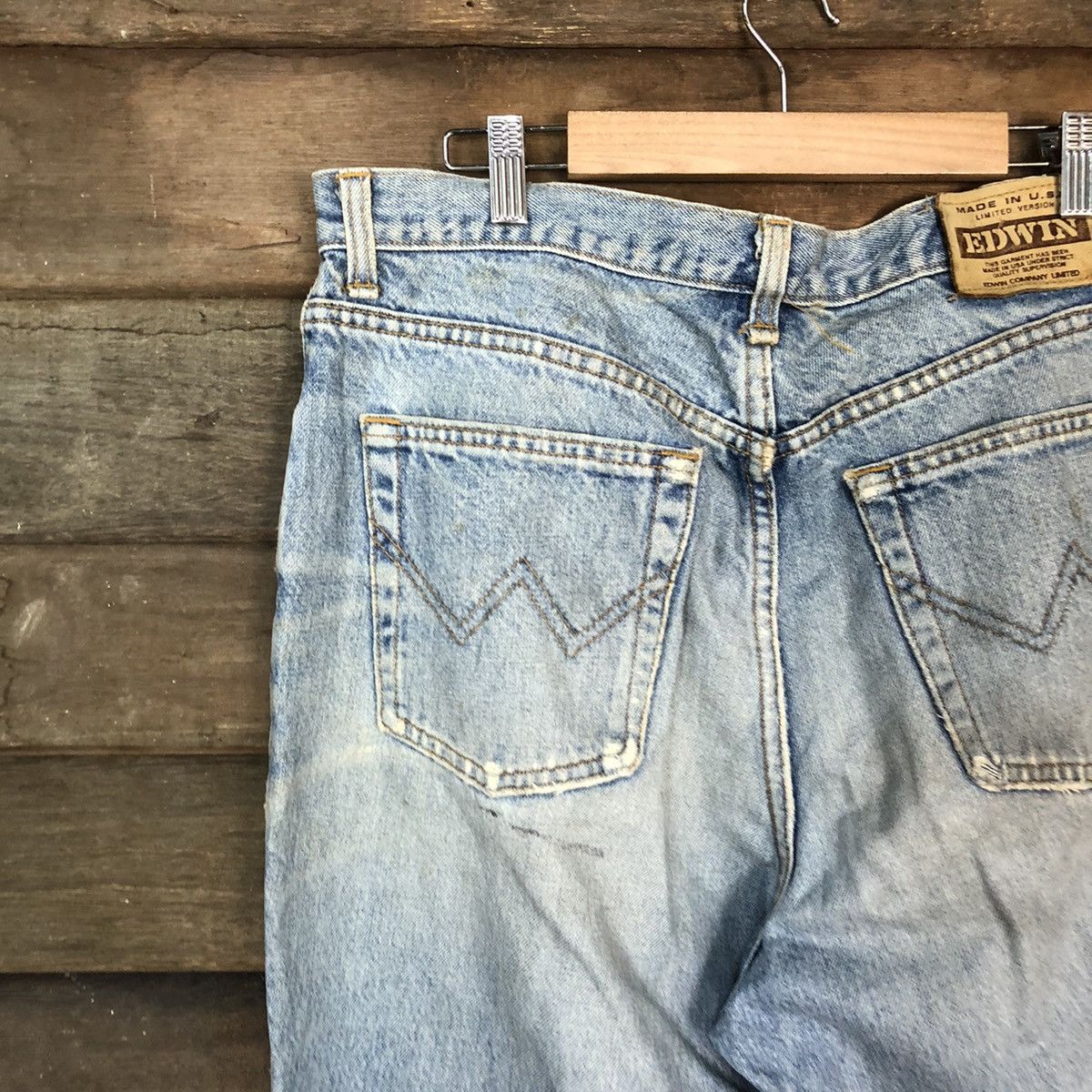 Edwin Edwin U.S.A blue vintage Distressed Denim Pants #5730 Size US 33 - 12 Thumbnail
