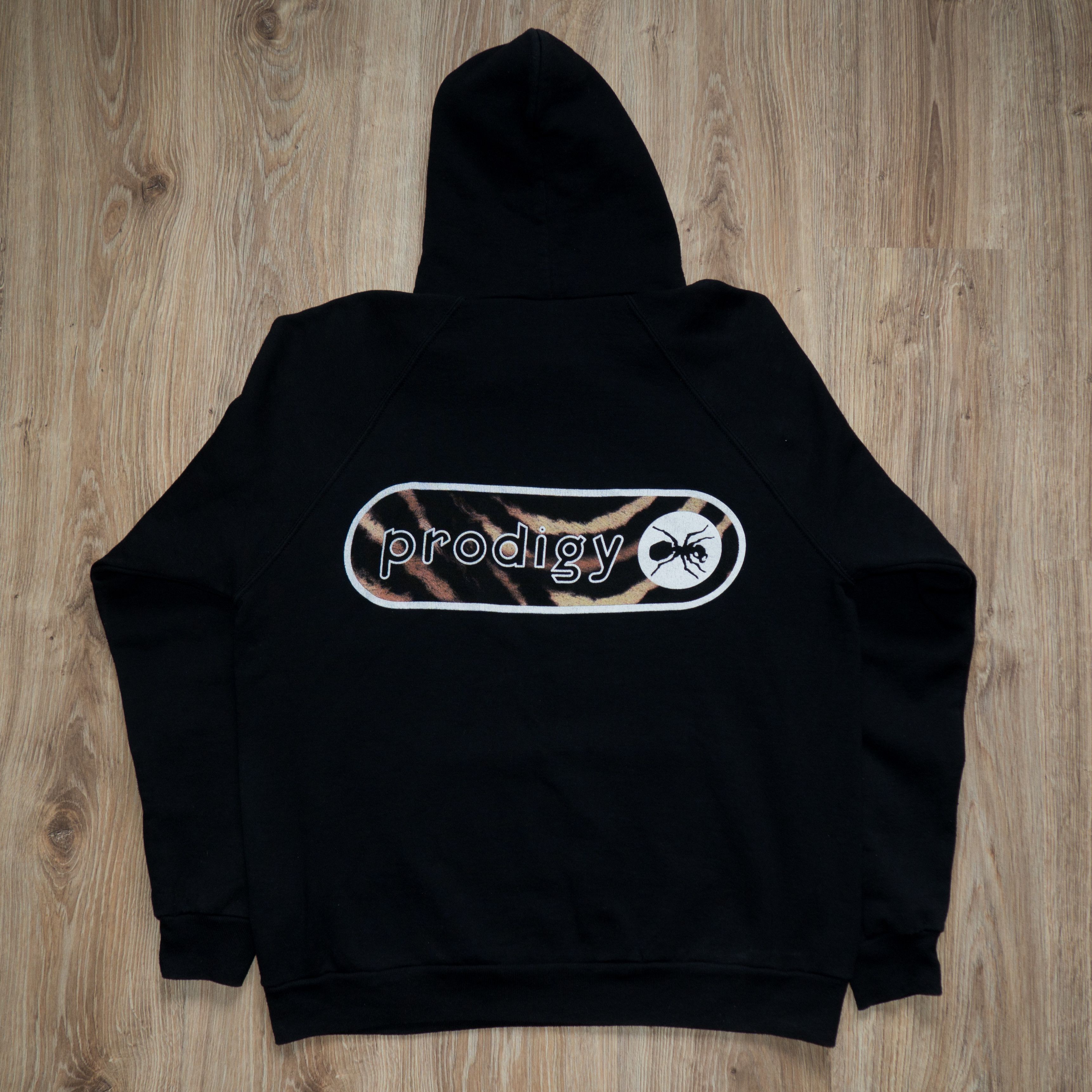 image of Screen Stars x Vintage Prodigy "the Fat Of The Land" Vintage Hoodie Ant Logo in Black (Size Large)