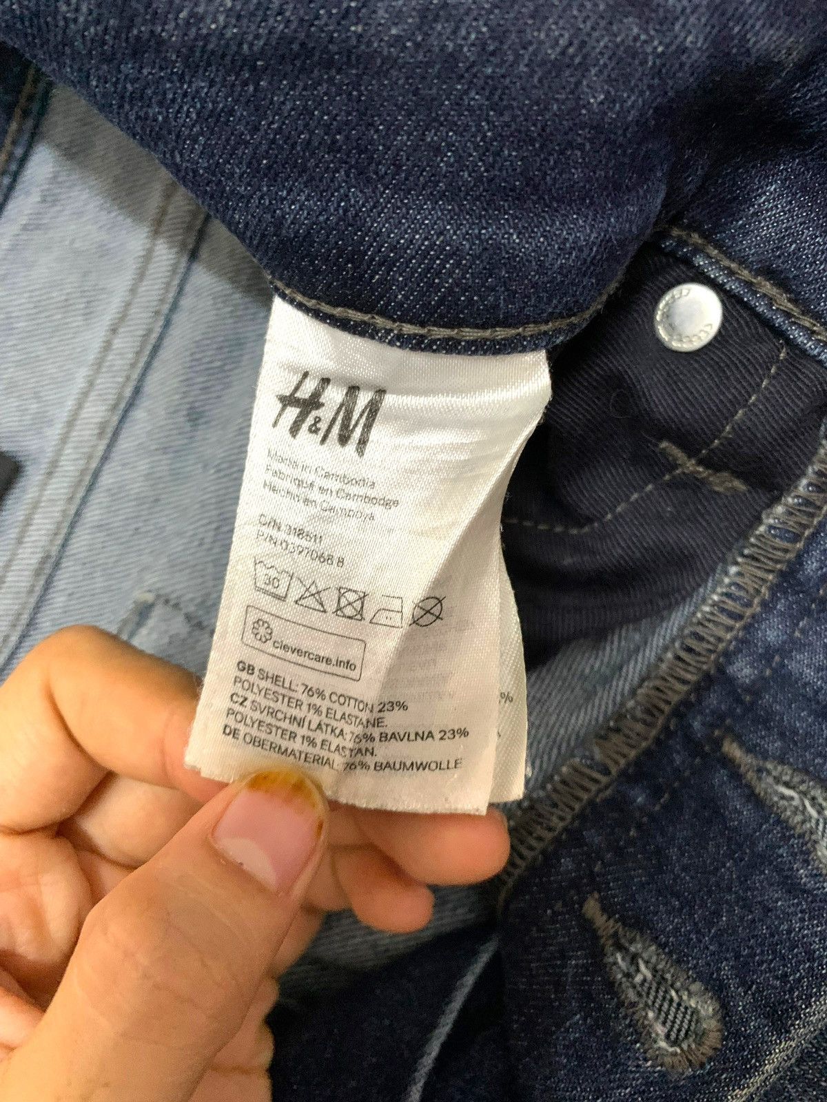 H&M × Marni VINTAGE Distressed Skinny Dark Blue Size US 30 / EU 46 - 8 Thumbnail
