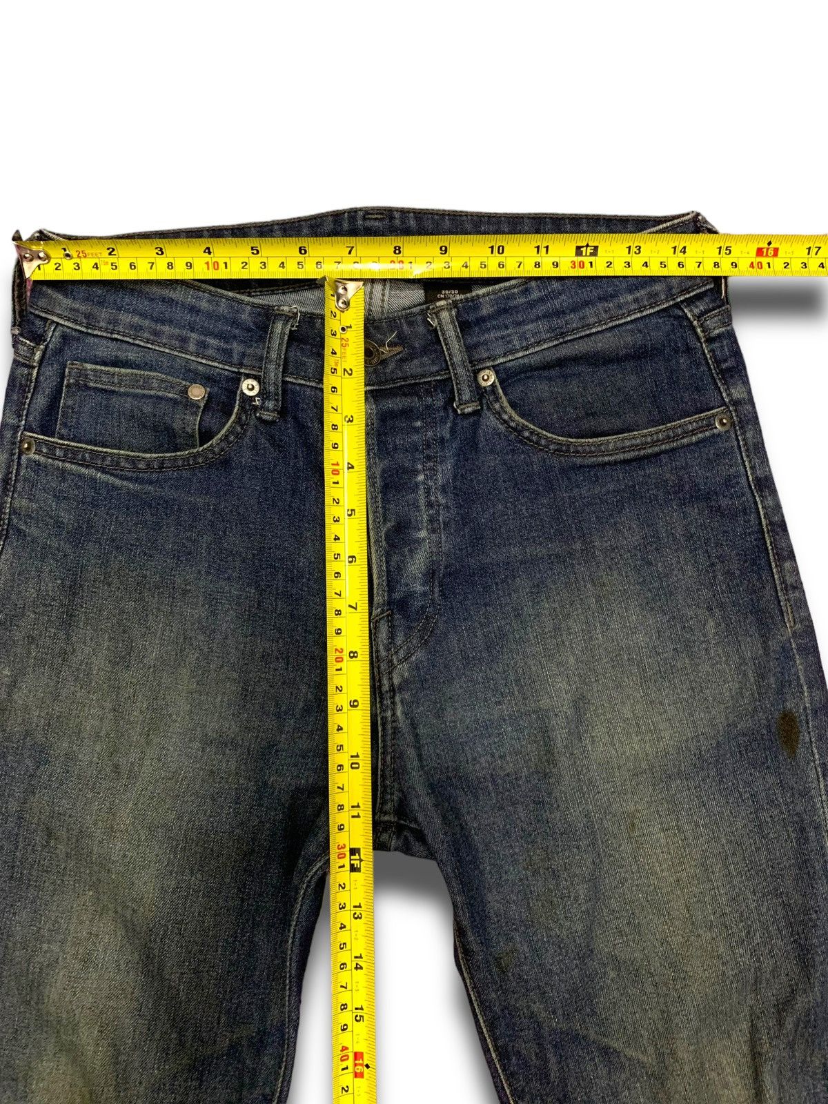 H&M × Marni VINTAGE Distressed Skinny Dark Blue Size US 30 / EU 46 - 12 Thumbnail