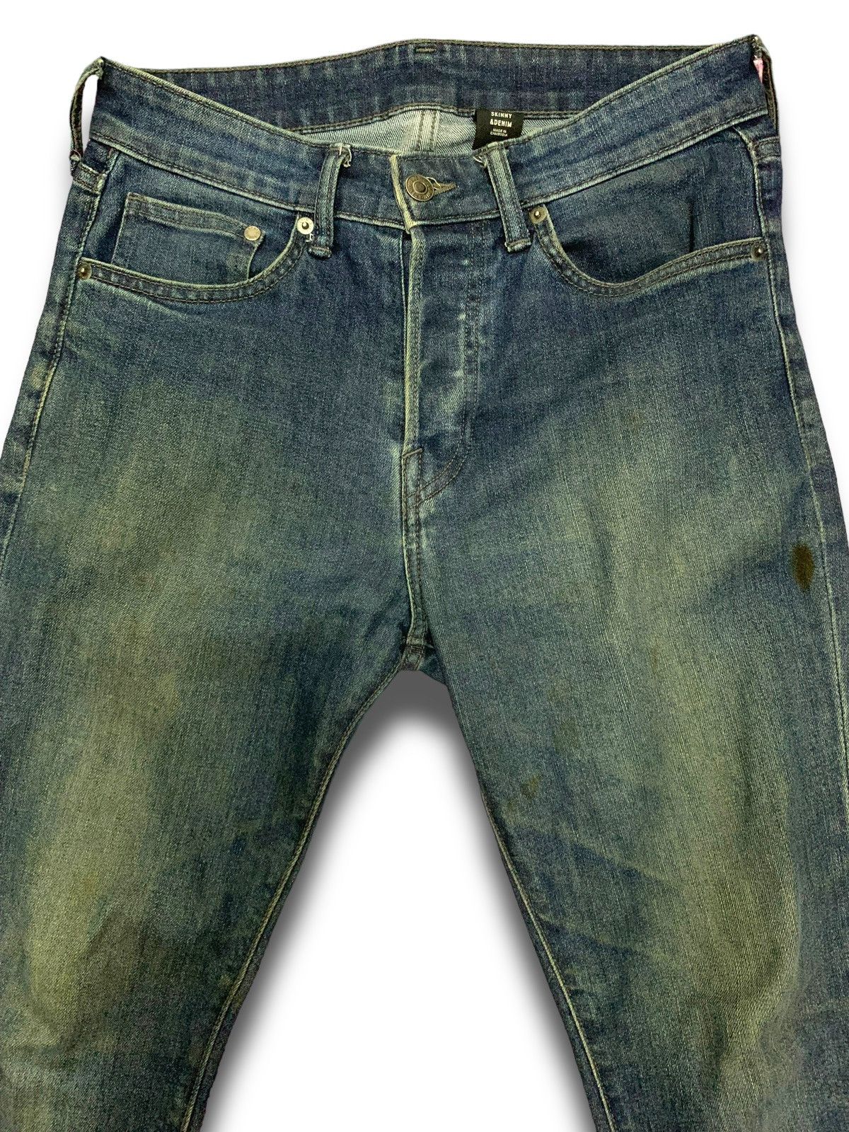 H&M × Marni VINTAGE Distressed Skinny Dark Blue Size US 30 / EU 46 - 2 Thumbnail