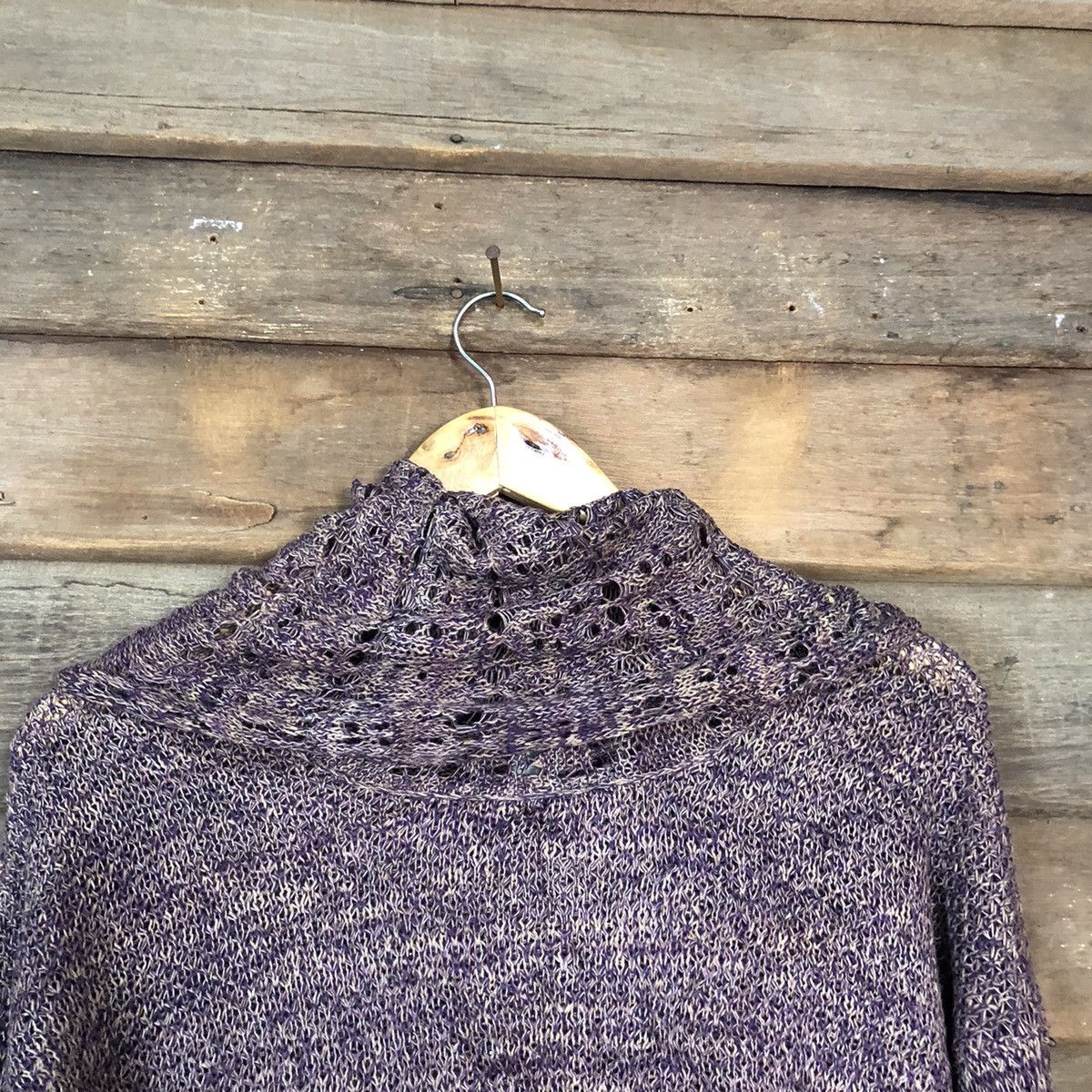 Homespun Knitwear Suzanne Rae Crochet Purple Cardigan Knitwear #7136 Size S / US 4 / IT 40 - 7 Thumbnail
