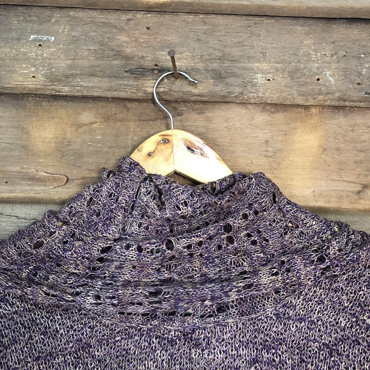 Homespun Knitwear Suzanne Rae Crochet Purple Cardigan Knitwear #7136 Size S / US 4 / IT 40 - 6 Thumbnail