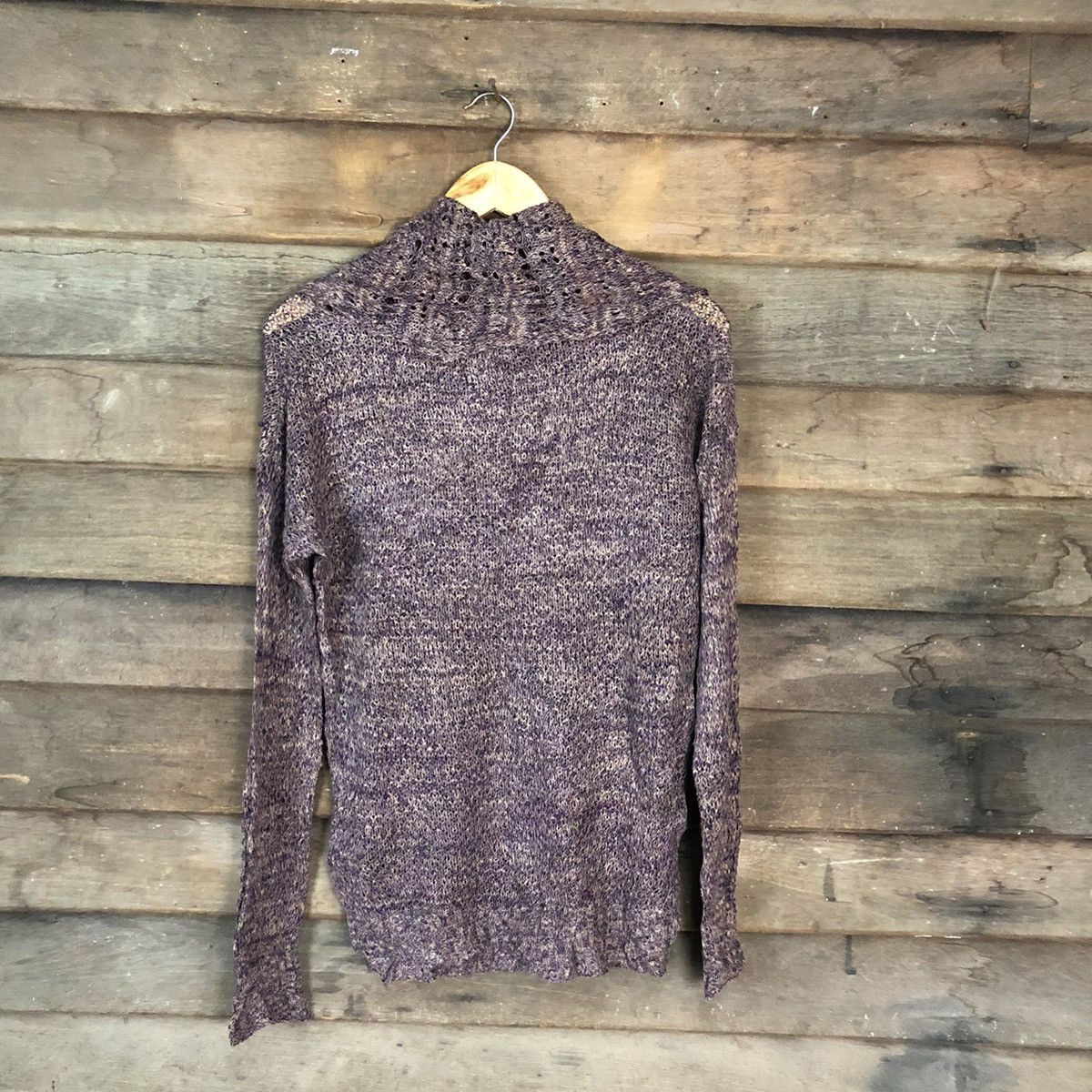 Homespun Knitwear Suzanne Rae Crochet Purple Cardigan Knitwear #7136 Size S / US 4 / IT 40 - 11 Thumbnail