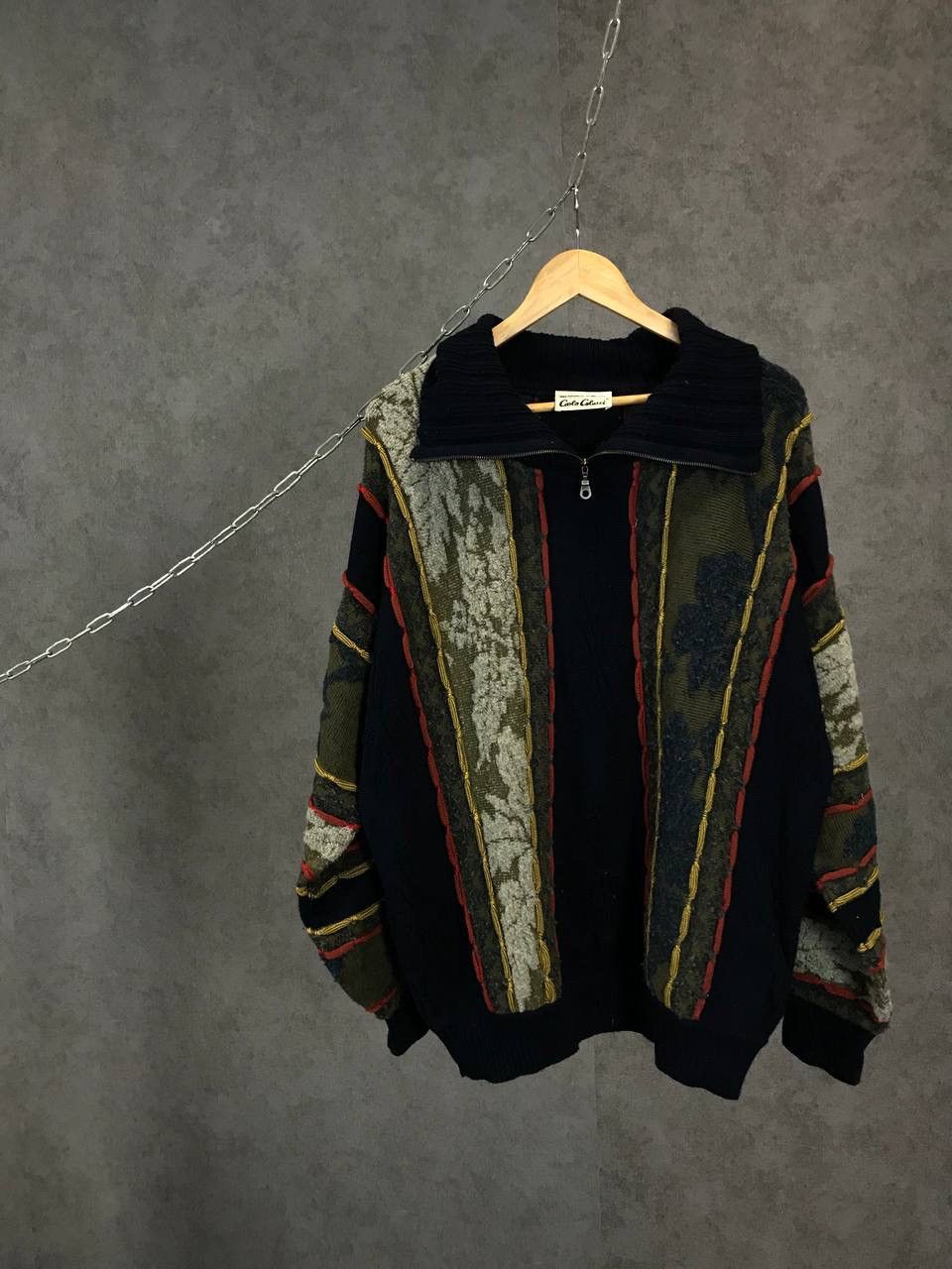 Vintage Vintage Cowichan Knit Sweater with Skull Design