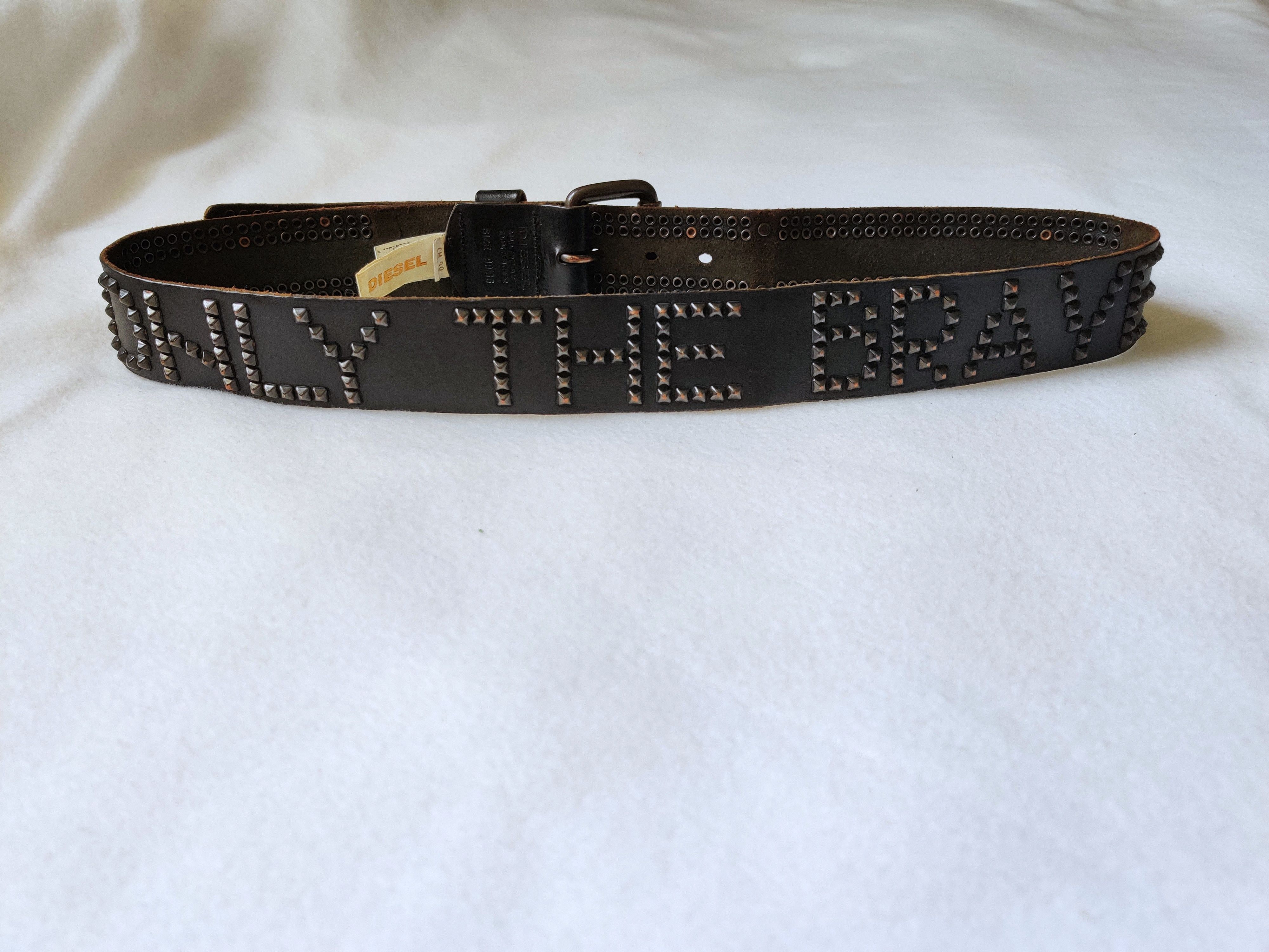 Diesel skinny leather studded belt 90 cm Diesel × Vintage DIESEL Chunky Studded Leather Belt 90/36  main image 4