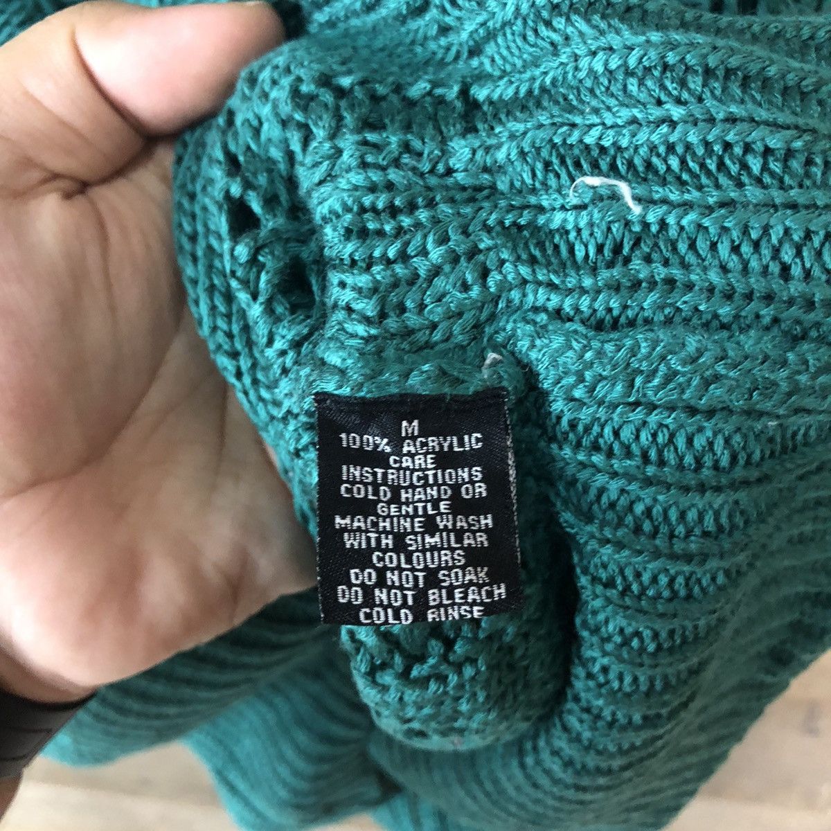 Homespun Knitwear Rock Mans Mesh Net Crochet Green Cardigan Knitwear #7134 Size M / US 6-8 / IT 42-44 - 11 Thumbnail