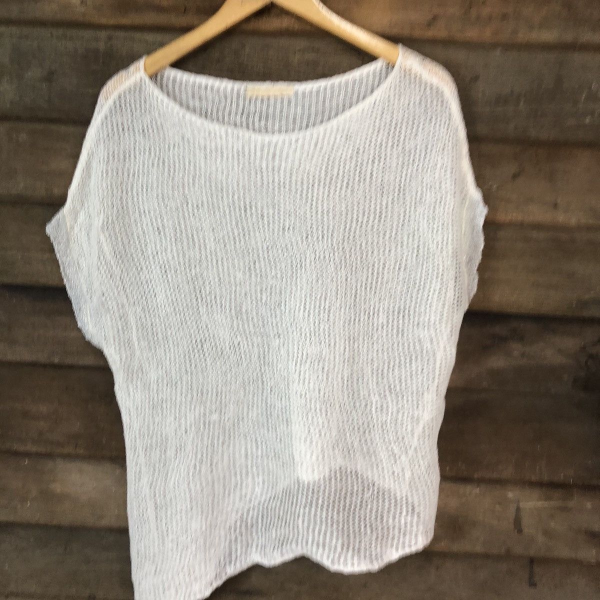 Japanese Brand Japan Mesh Net Crochet White Cardigan Knitwear #7131 Size M / US 6-8 / IT 42-44 - 2 Thumbnail