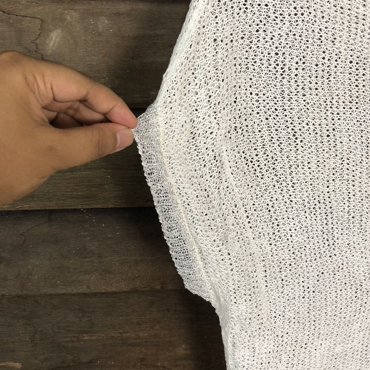 Japanese Brand Japan Mesh Net Crochet White Cardigan Knitwear #7131 Size M / US 6-8 / IT 42-44 - 4 Thumbnail