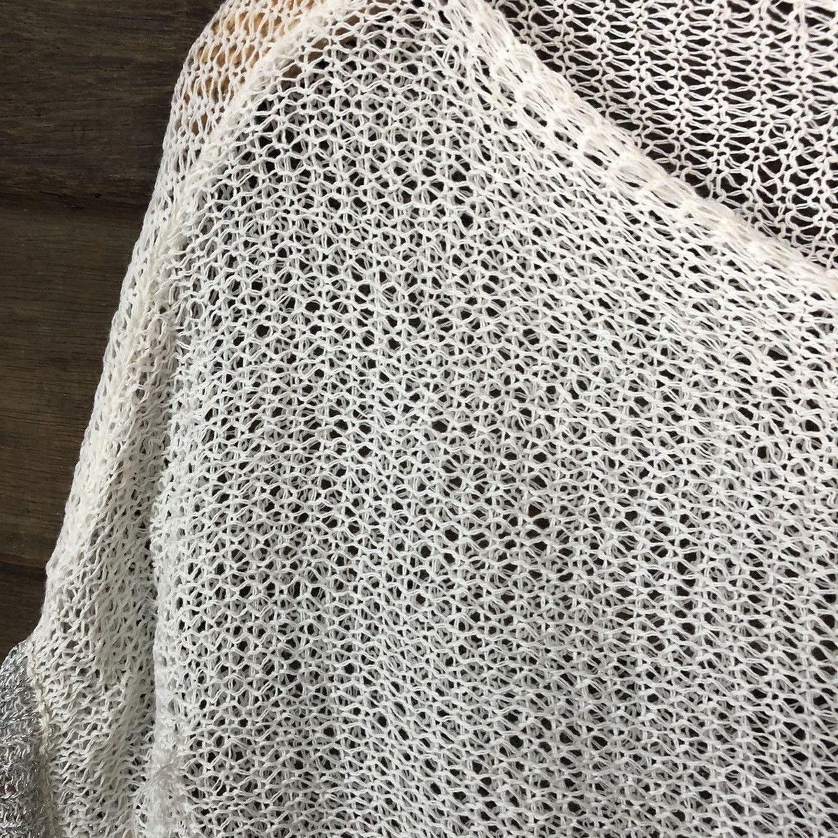 Japanese Brand Japan Mesh Net Crochet White Cardigan Knitwear #7131 Size M / US 6-8 / IT 42-44 - 9 Thumbnail