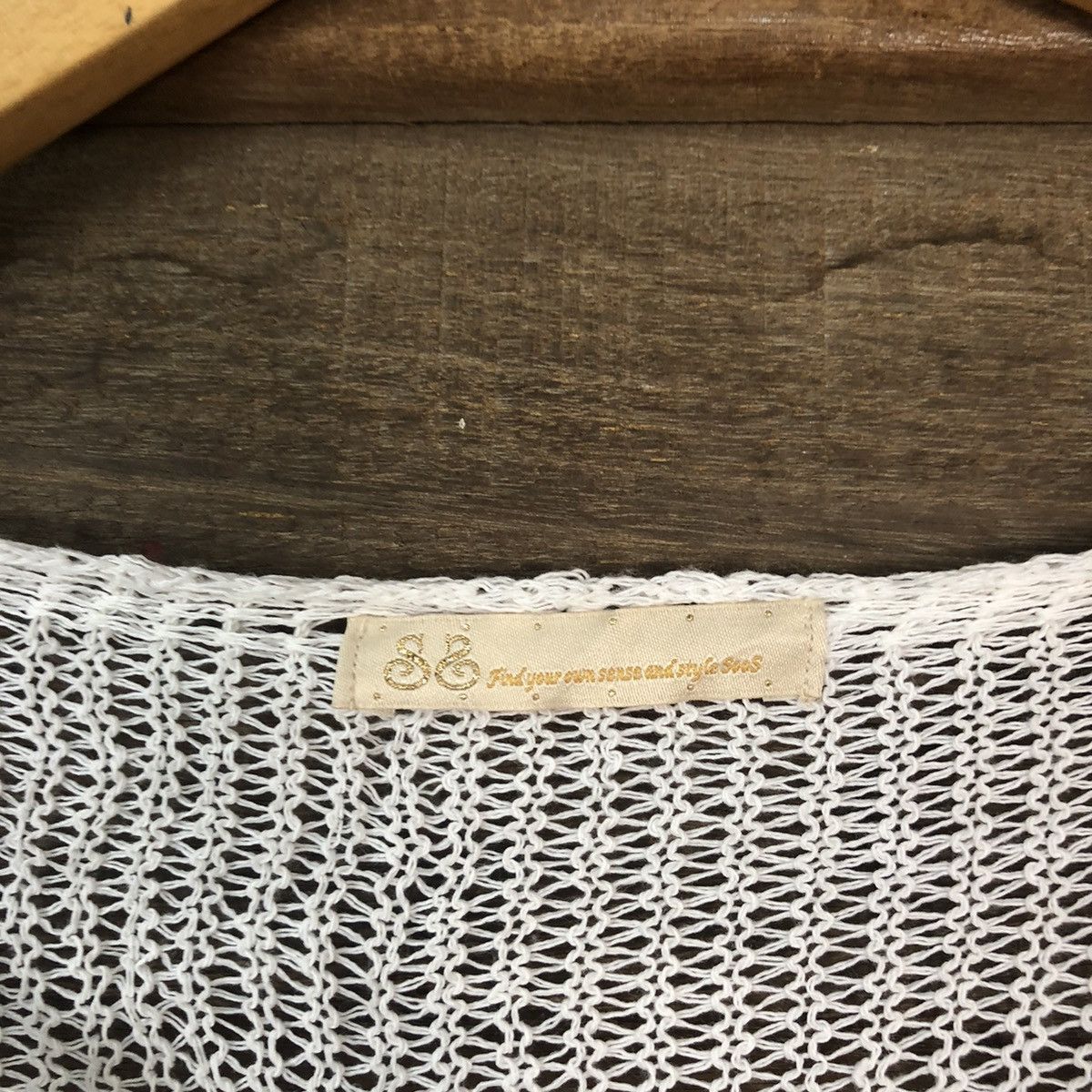 Japanese Brand Japan Mesh Net Crochet White Cardigan Knitwear #7131 Size M / US 6-8 / IT 42-44 - 8 Thumbnail