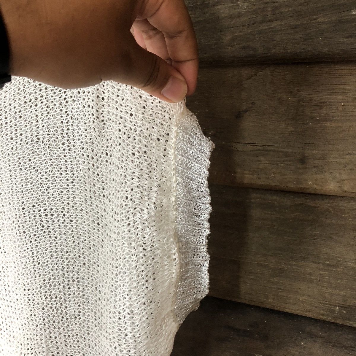 Japanese Brand Japan Mesh Net Crochet White Cardigan Knitwear #7131 Size M / US 6-8 / IT 42-44 - 6 Thumbnail